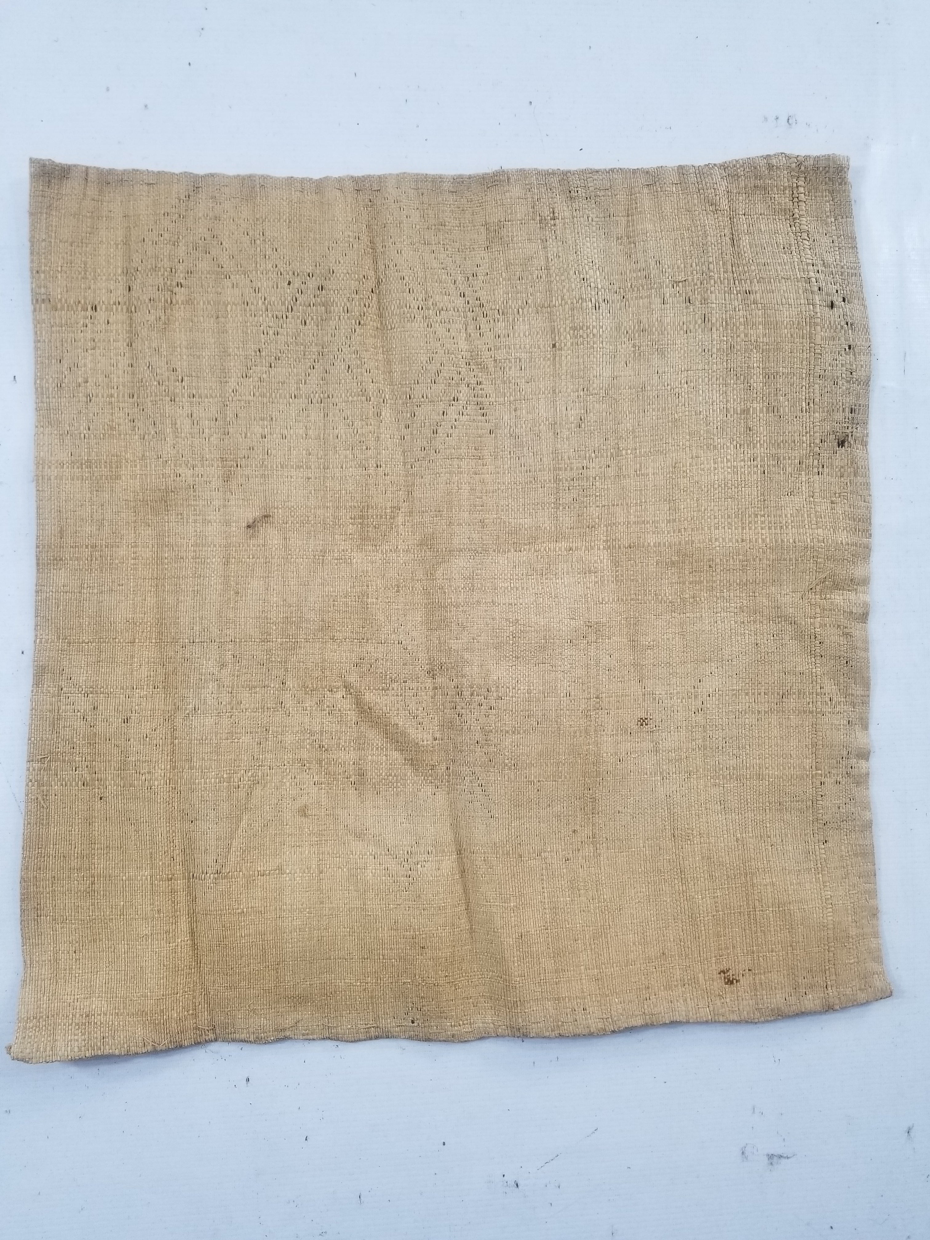Vintage African Handwoven Kuba Showa Cloth Raffia Textile Panel 55x54cm
