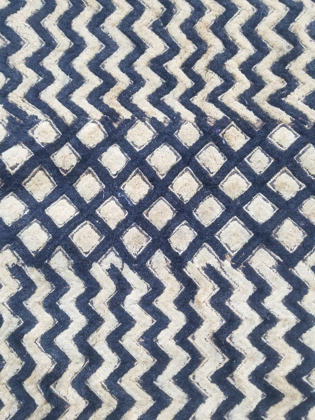 Vintage African Handwoven Kuba Cloth Raffia Textile Panel 61x48cm