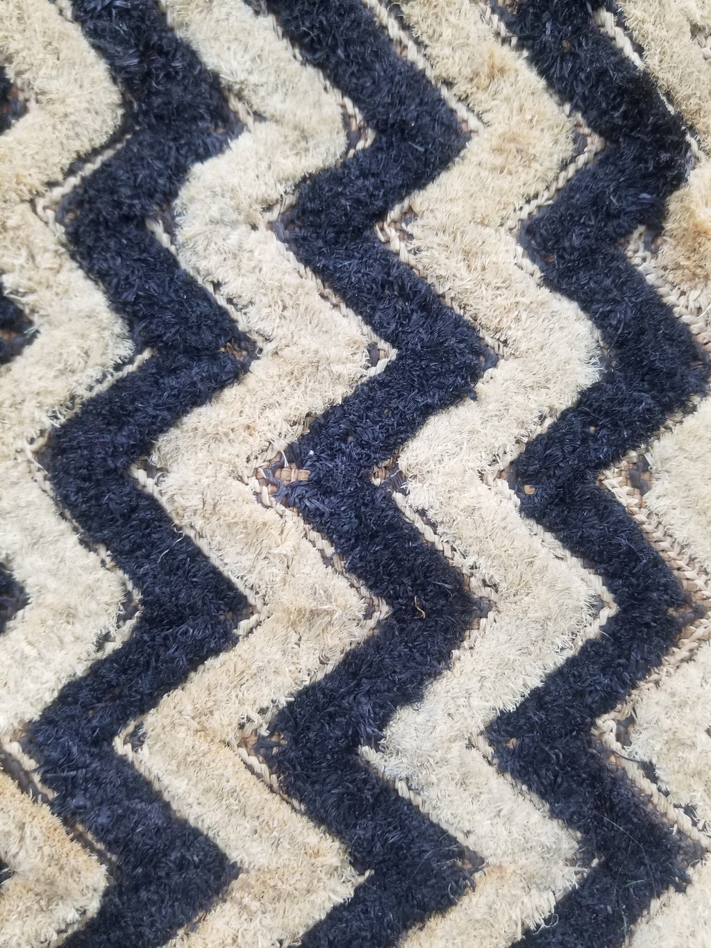 Vintage African Handwoven Kuba Cloth Raffia Textile Panel 61x48cm