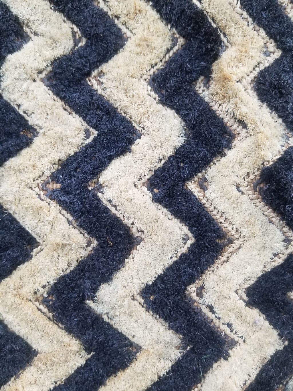 Vintage African Handwoven Kuba Cloth Raffia Textile Panel 61x48cm