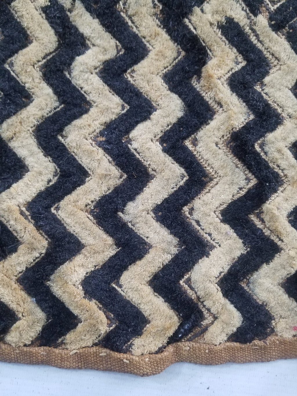 Vintage African Handwoven Kuba Cloth Raffia Textile Panel 61x48cm