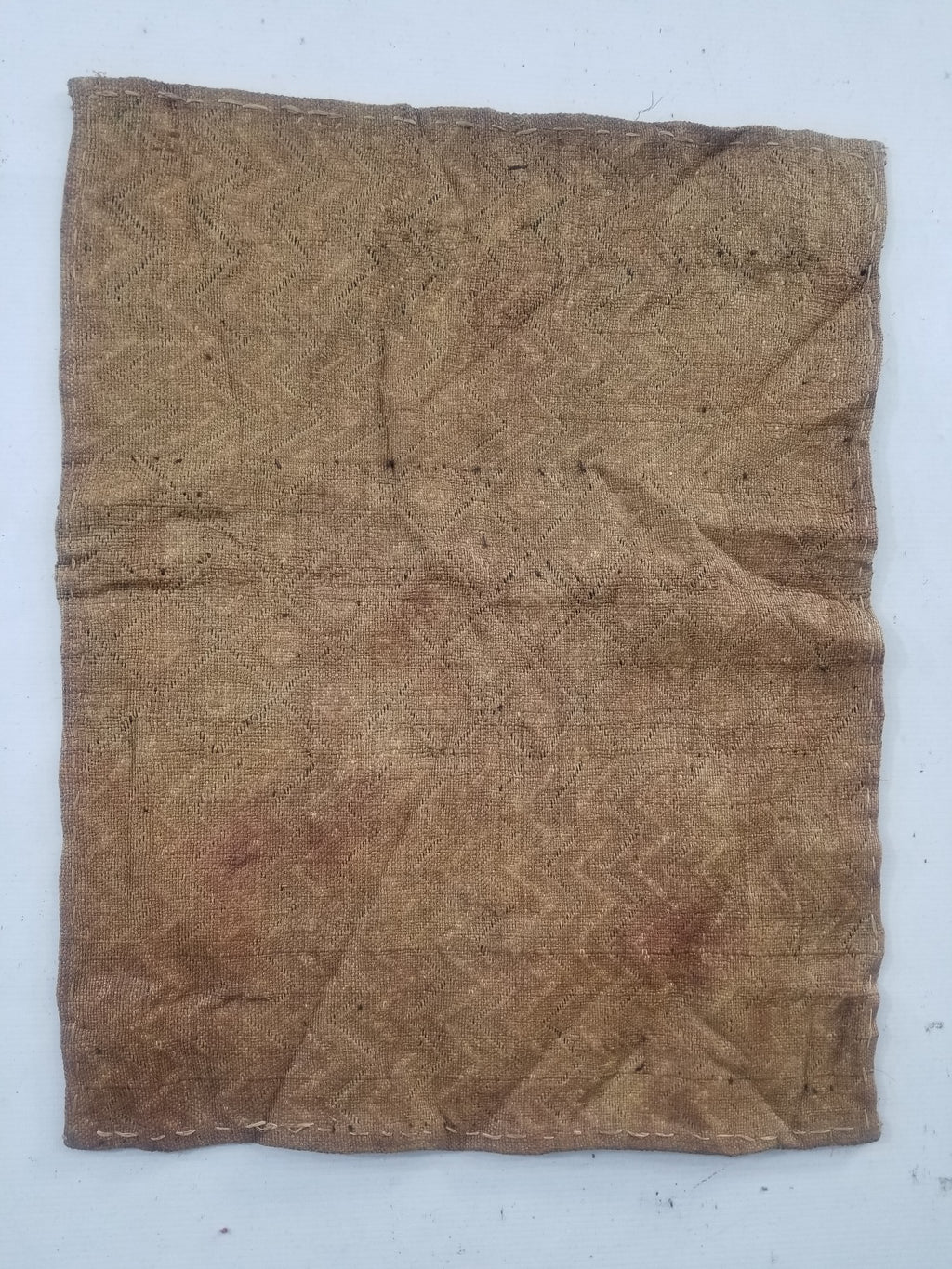 Vintage African Handwoven Kuba Cloth Raffia Textile Panel 61x48cm