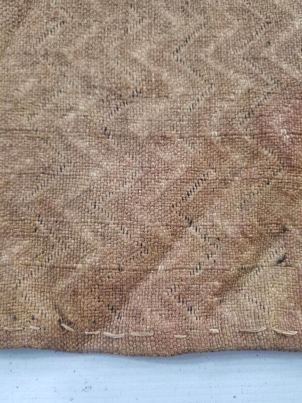 Vintage African Handwoven Kuba Cloth Raffia Textile Panel 61x48cm