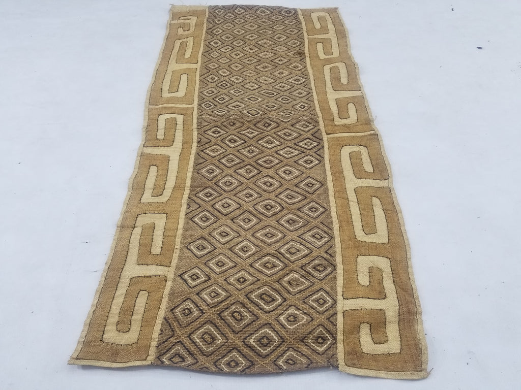 Vintage African Handwoven Kuba Cloth Textile Panel 112x54cm