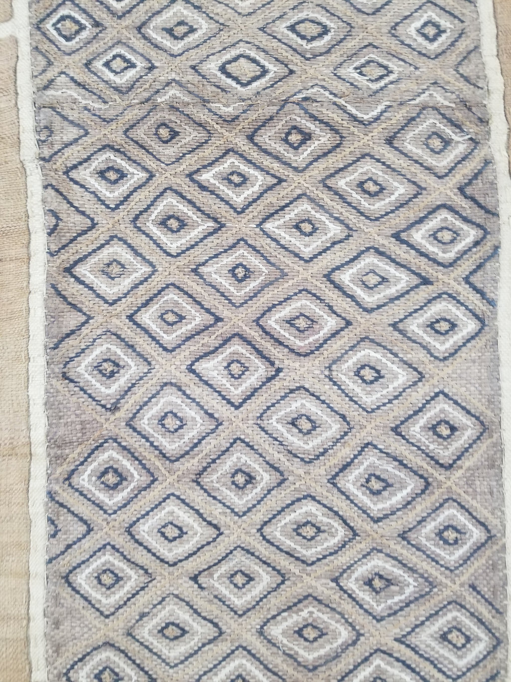Vintage African Handwoven Kuba Cloth Textile Panel 112x54cm