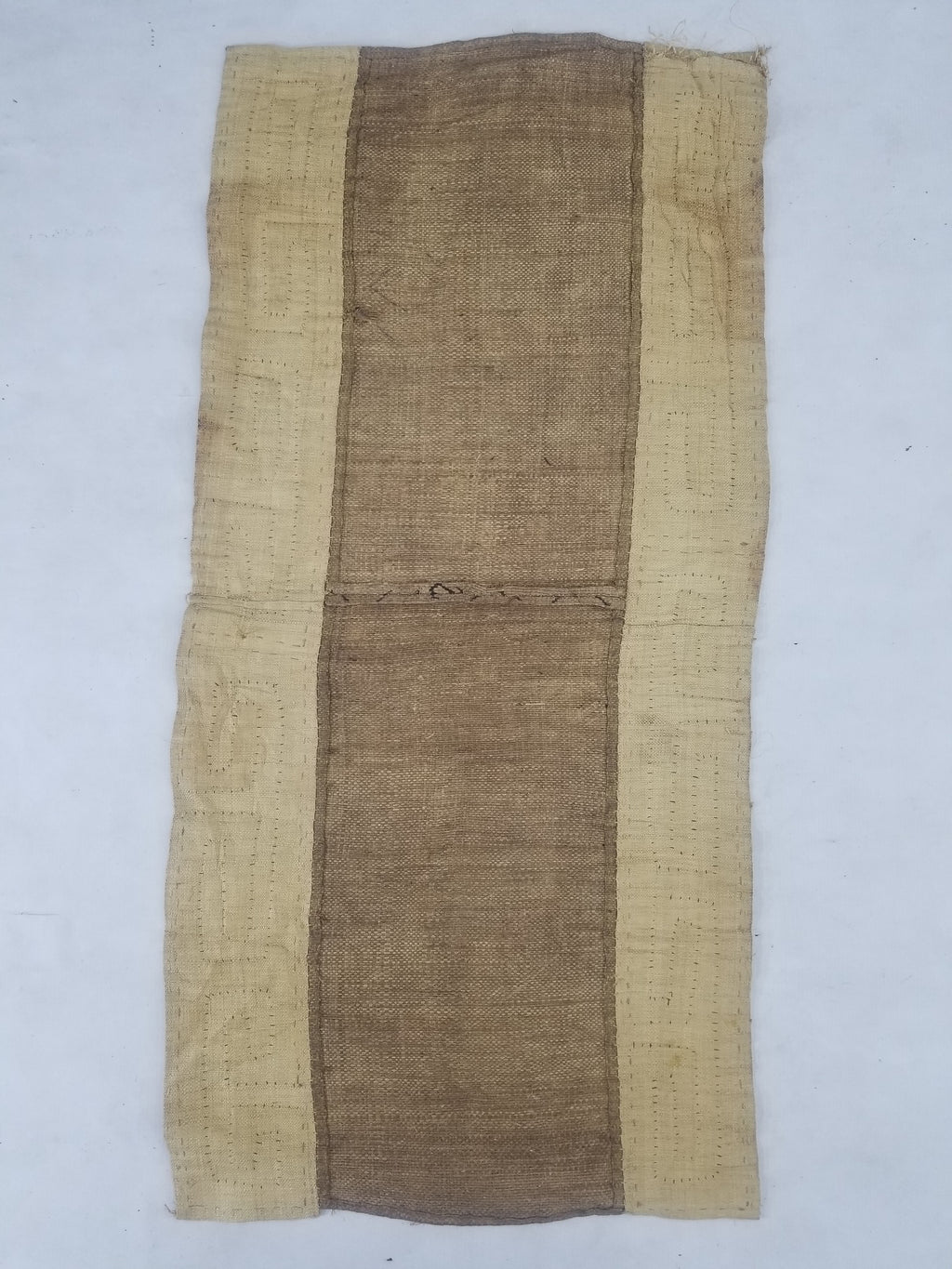 Vintage African Handwoven Kuba Cloth Textile Panel 112x54cm