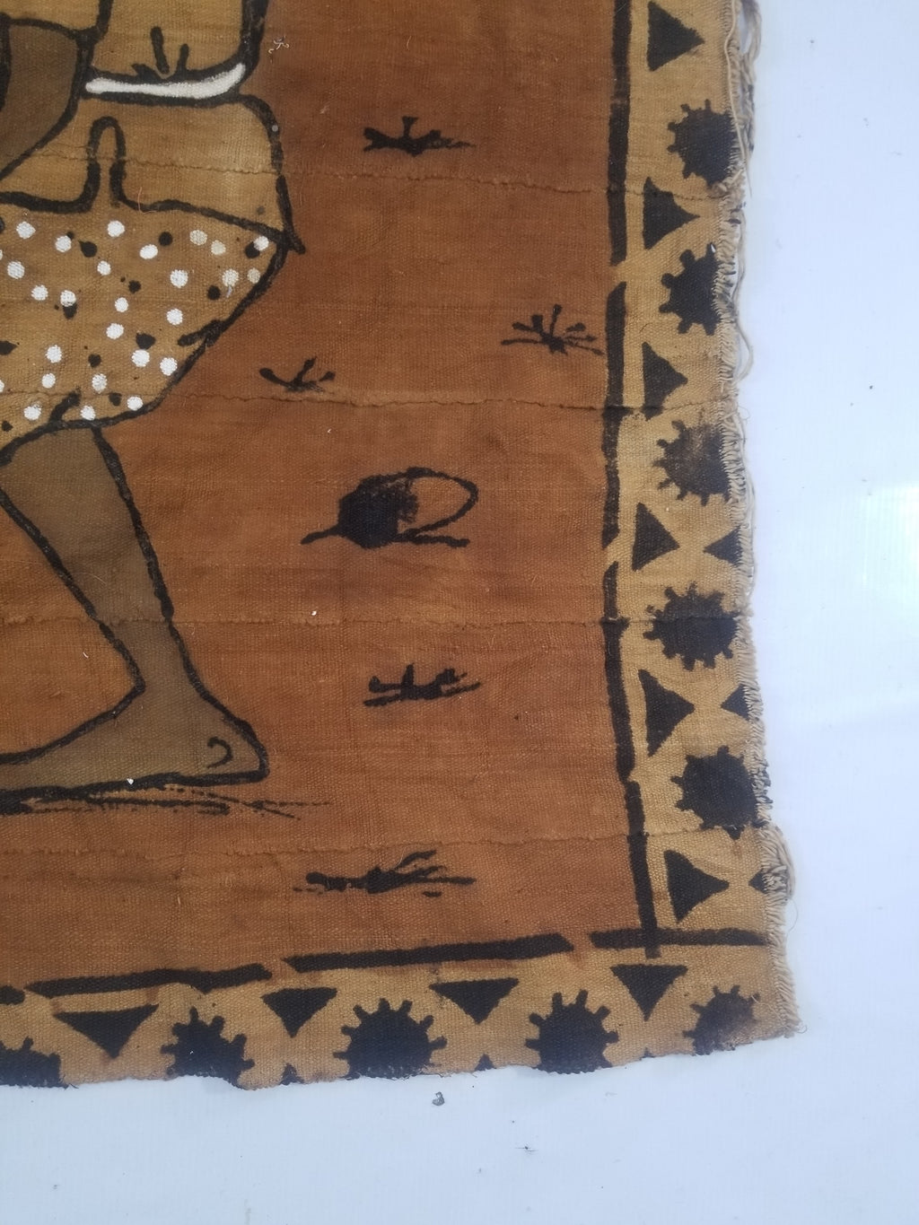 Vintage African Tribal Korhogo Handpainted Mud Cloth Tapestry 167x102cm