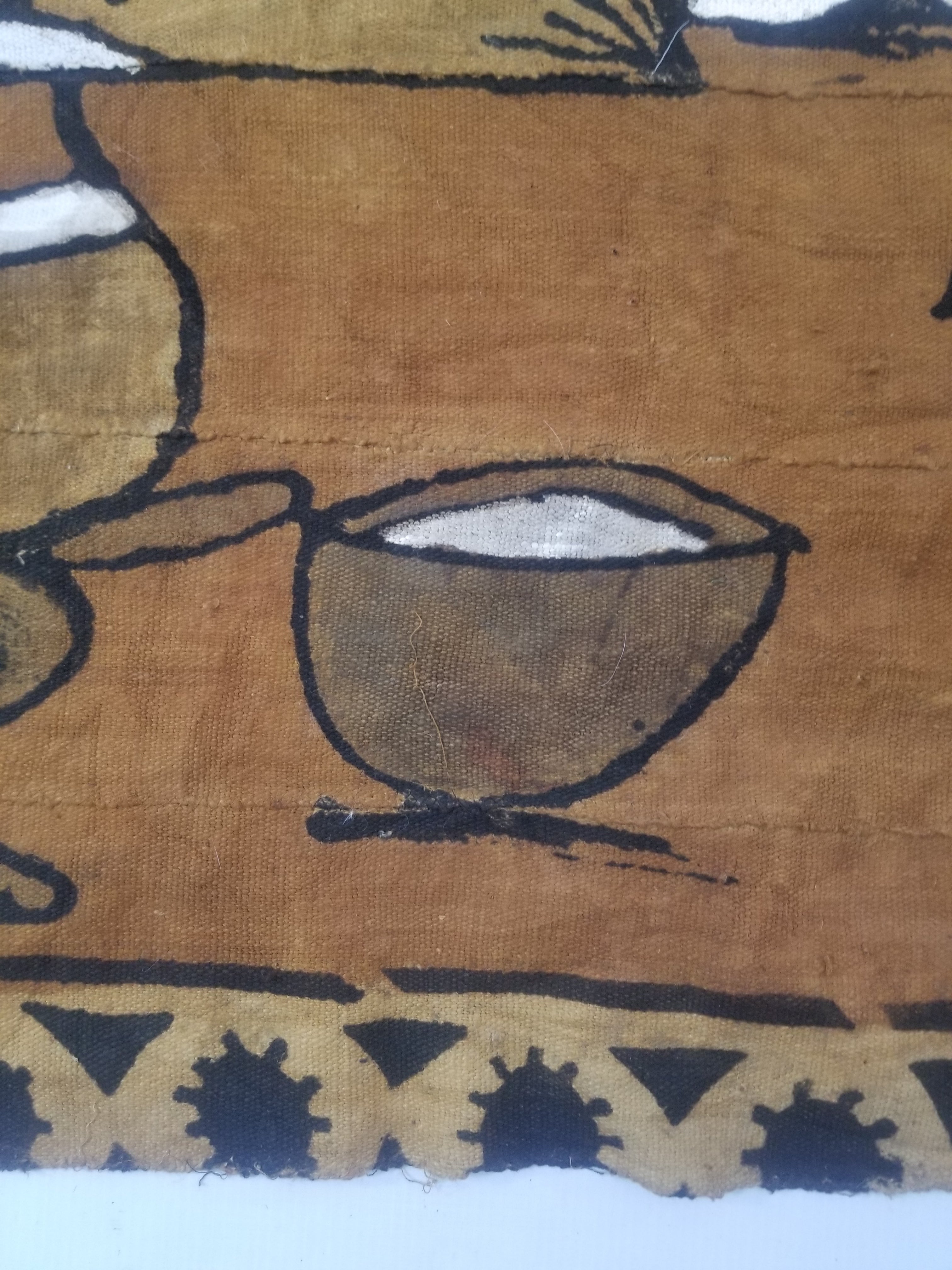 Vintage African Tribal Korhogo Handpainted Mud Cloth Tapestry 167x102cm