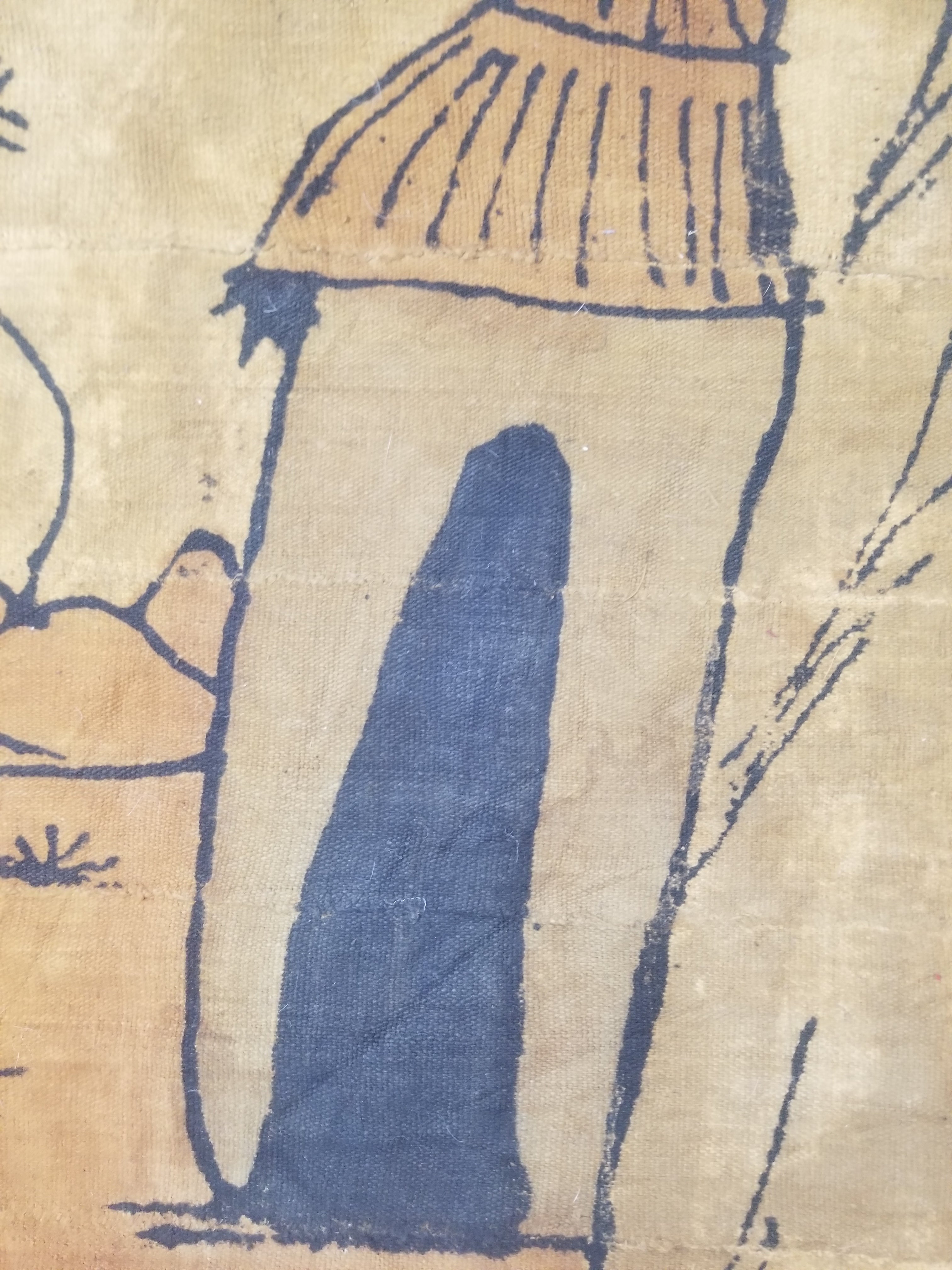 Vintage African Tribal Korhogo Handpainted Mud Cloth Tapestry 167x102cm