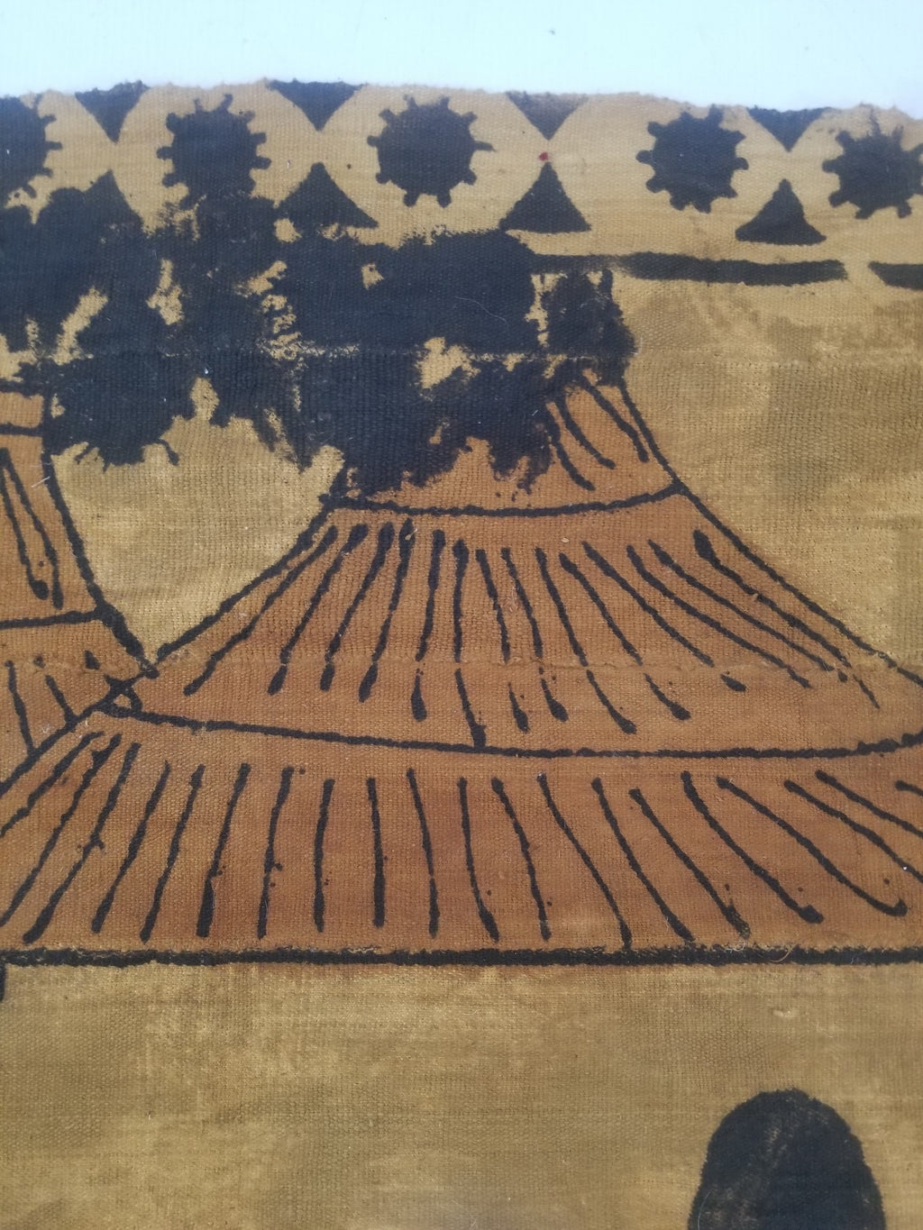 Vintage African Tribal Korhogo Handpainted Mud Cloth Tapestry 167x102cm