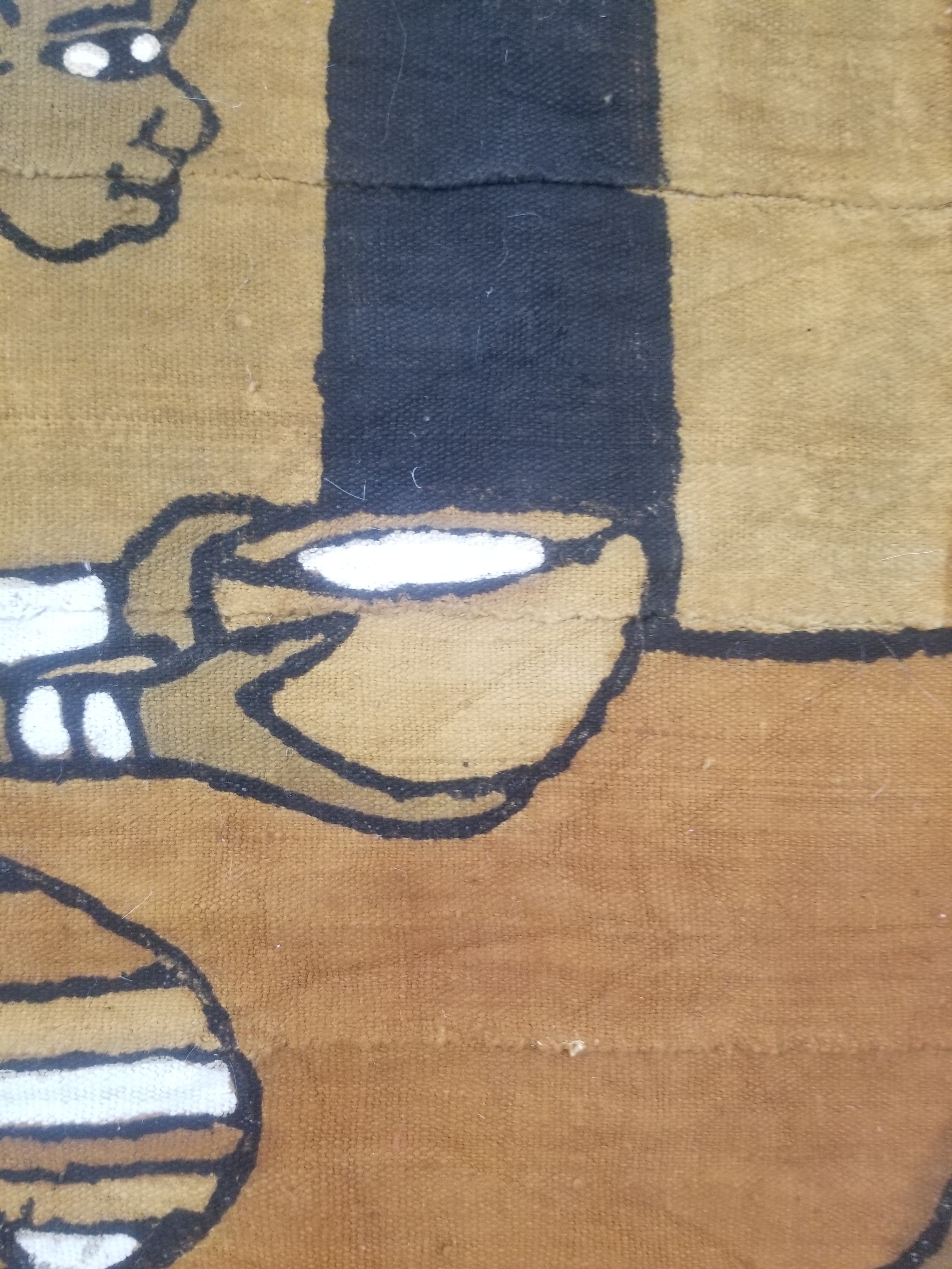 Vintage African Tribal Korhogo Handpainted Mud Cloth Tapestry 167x102cm