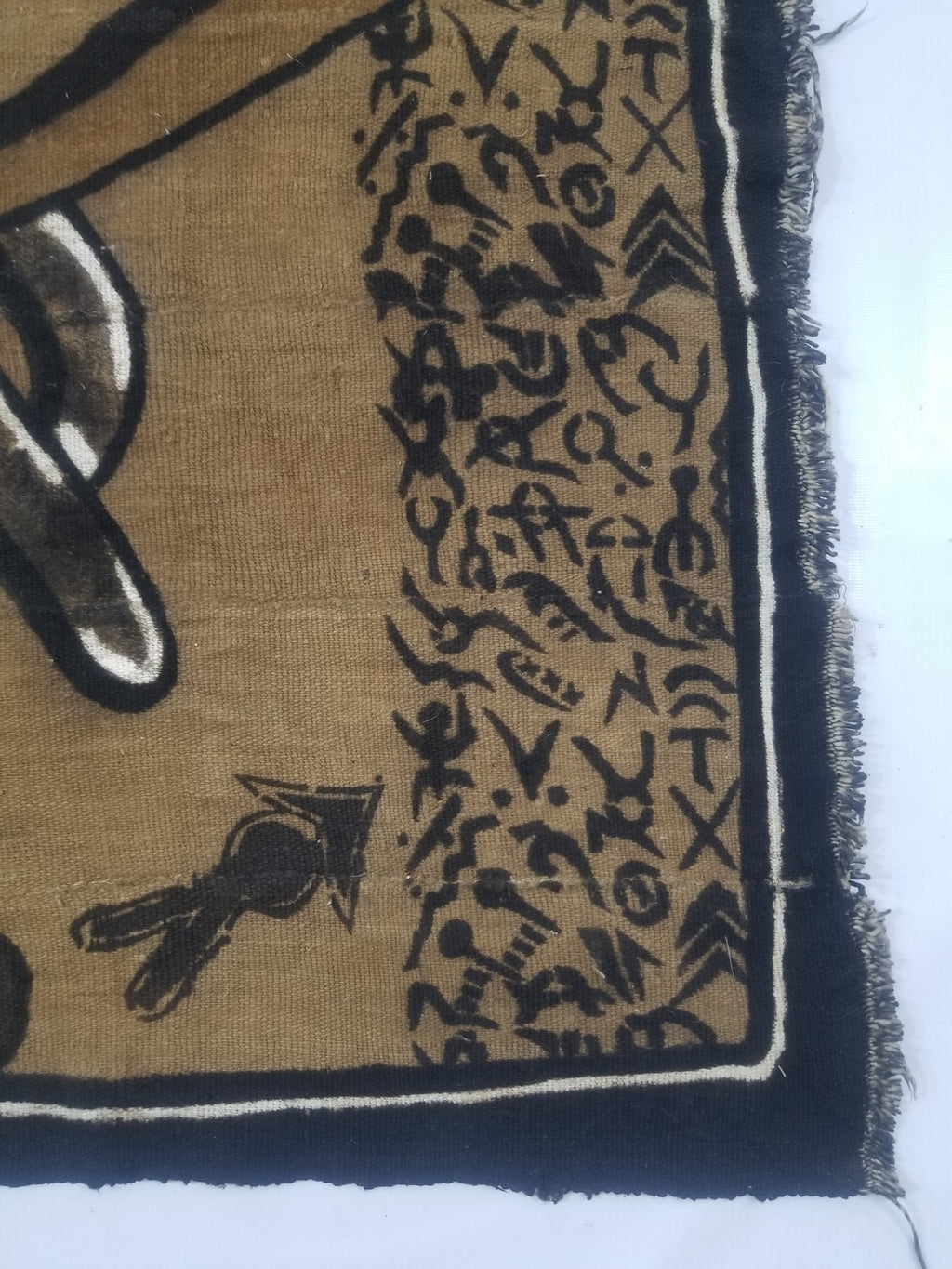 Vintage African Tribal Handpainted Mud Cloth Tapestry 110x78cm