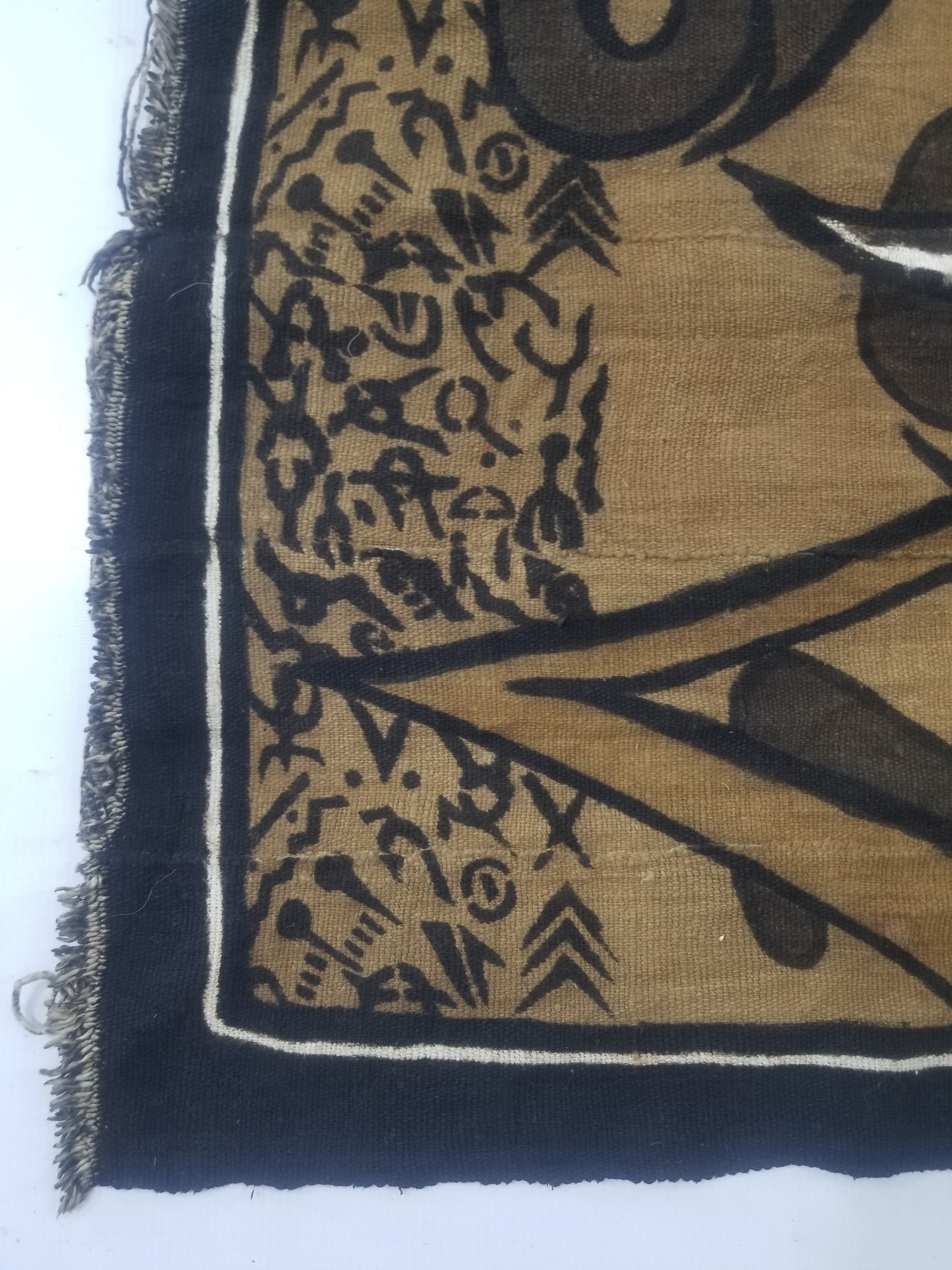Vintage African Tribal Handpainted Mud Cloth Tapestry 110x78cm
