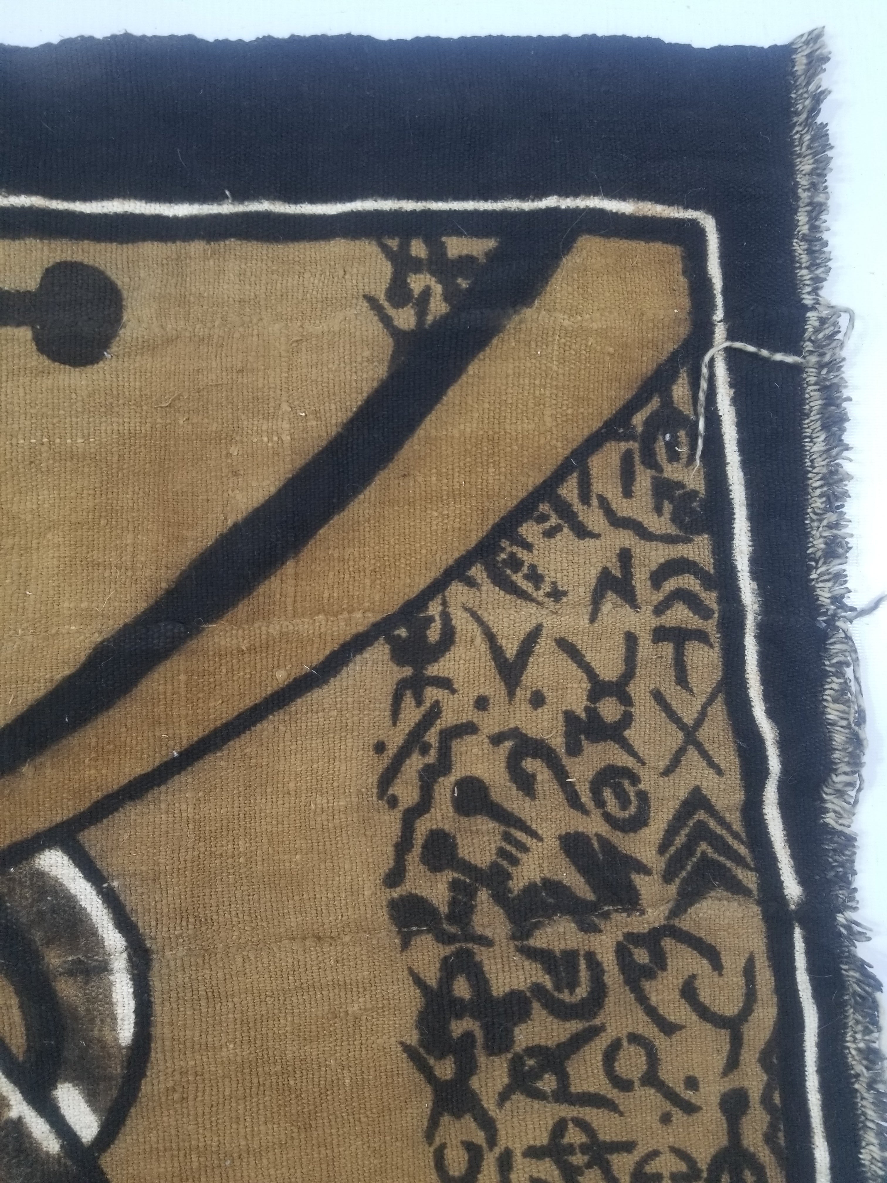 Vintage African Tribal Handpainted Mud Cloth Tapestry 110x78cm