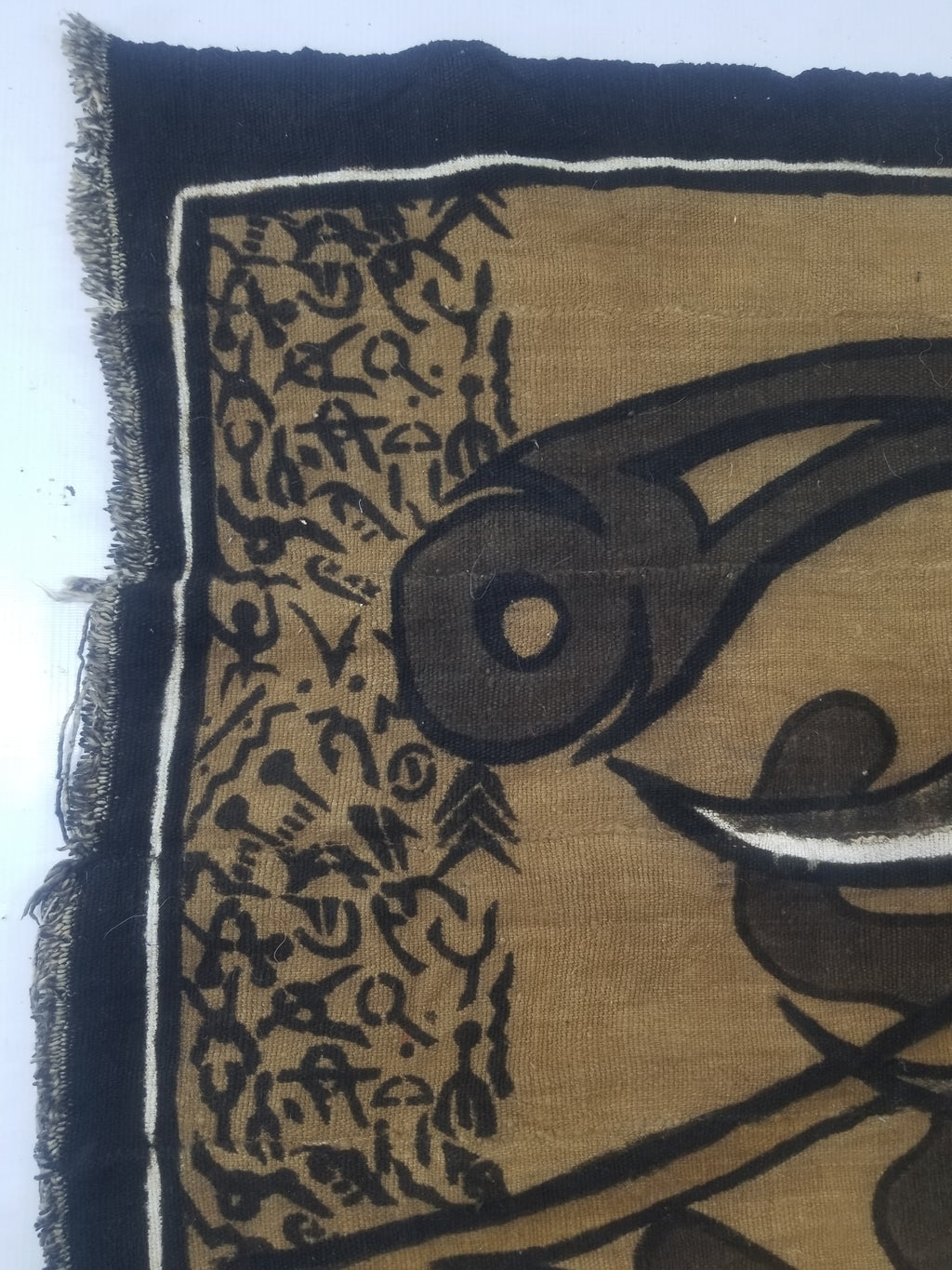 Vintage African Tribal Handpainted Mud Cloth Tapestry 110x78cm