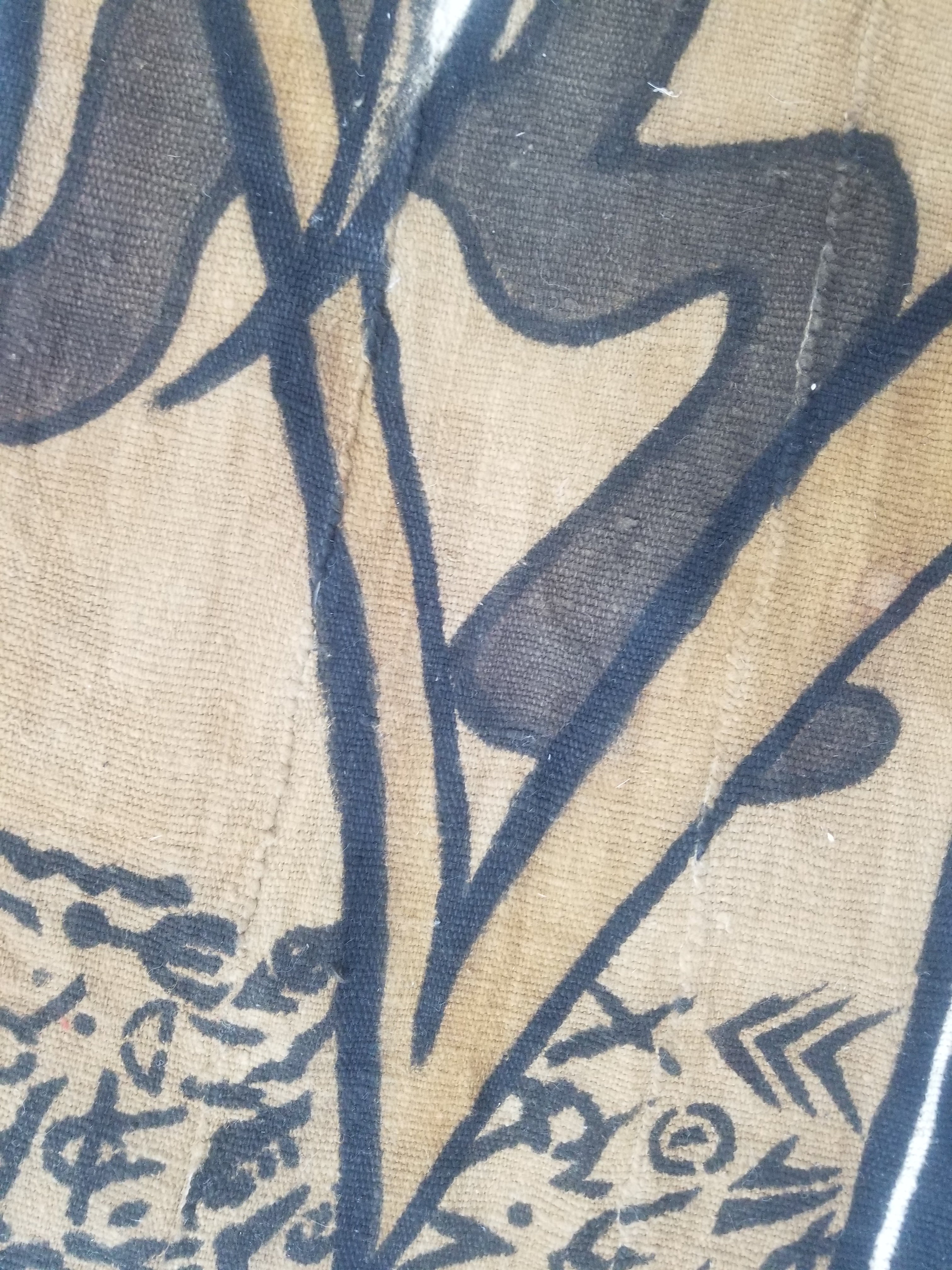 Vintage African Tribal Handpainted Mud Cloth Tapestry 110x78cm