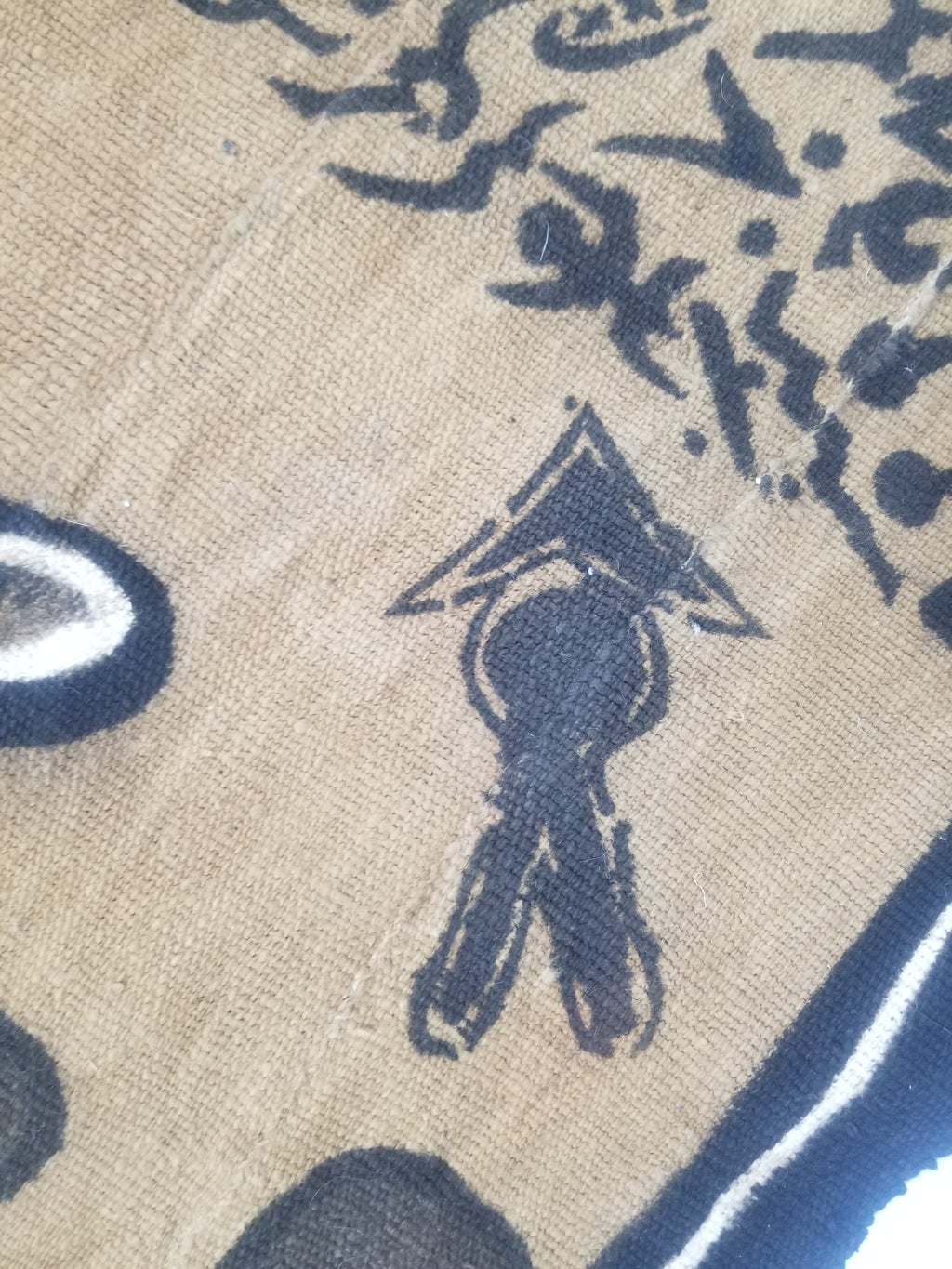 Vintage African Tribal Handpainted Mud Cloth Tapestry 110x78cm