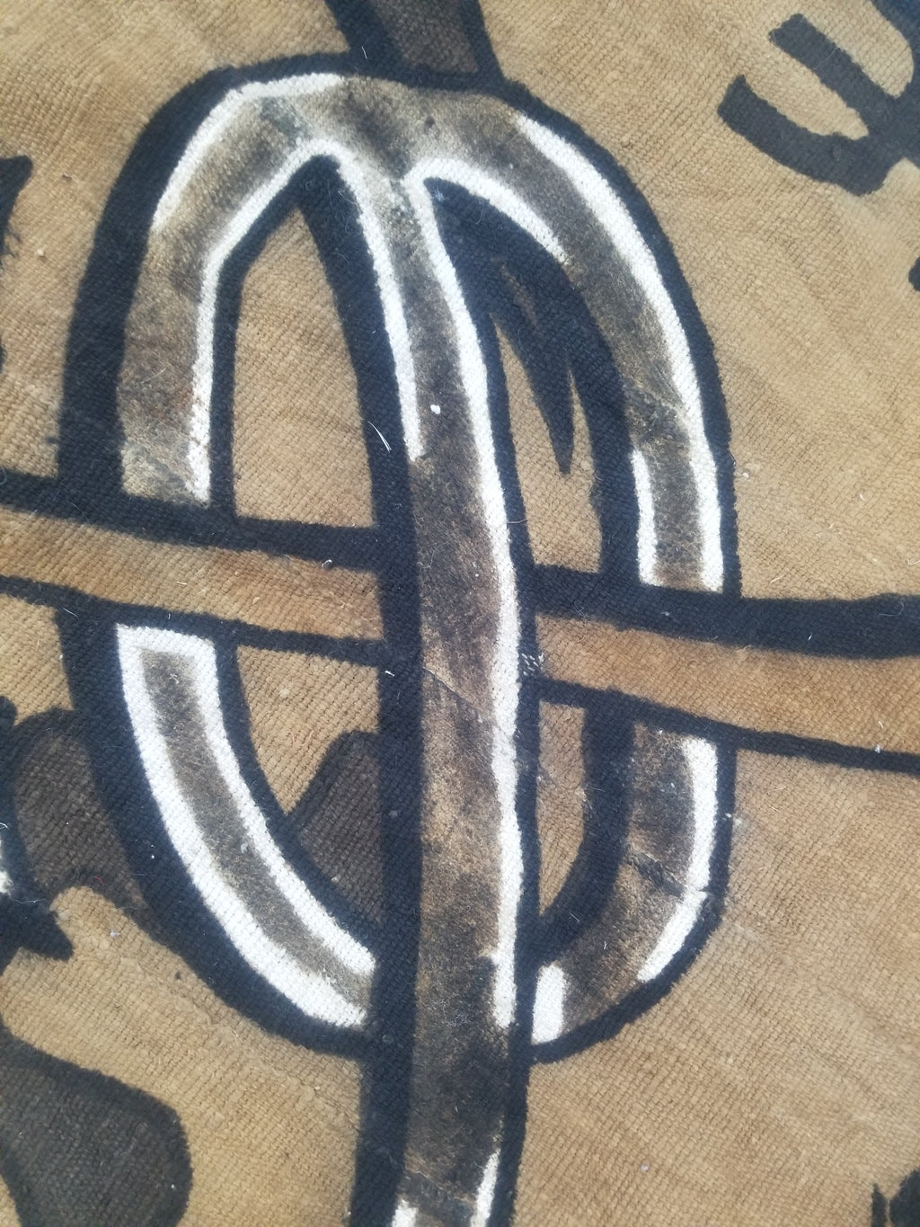 Vintage African Tribal Handpainted Mud Cloth Tapestry 110x78cm