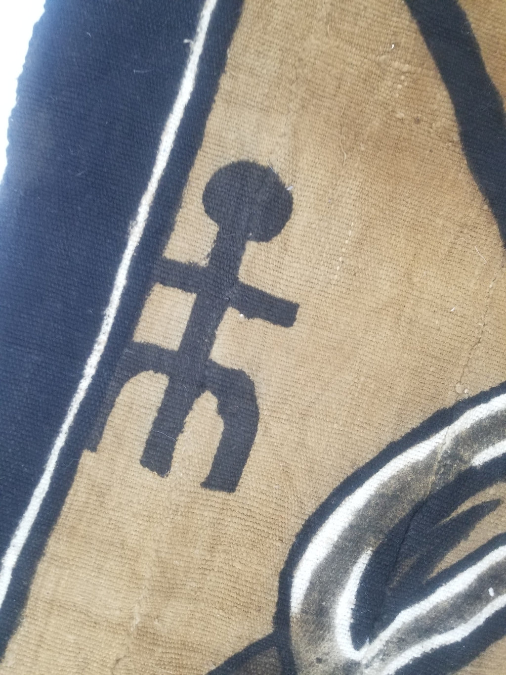 Vintage African Tribal Handpainted Mud Cloth Tapestry 110x78cm