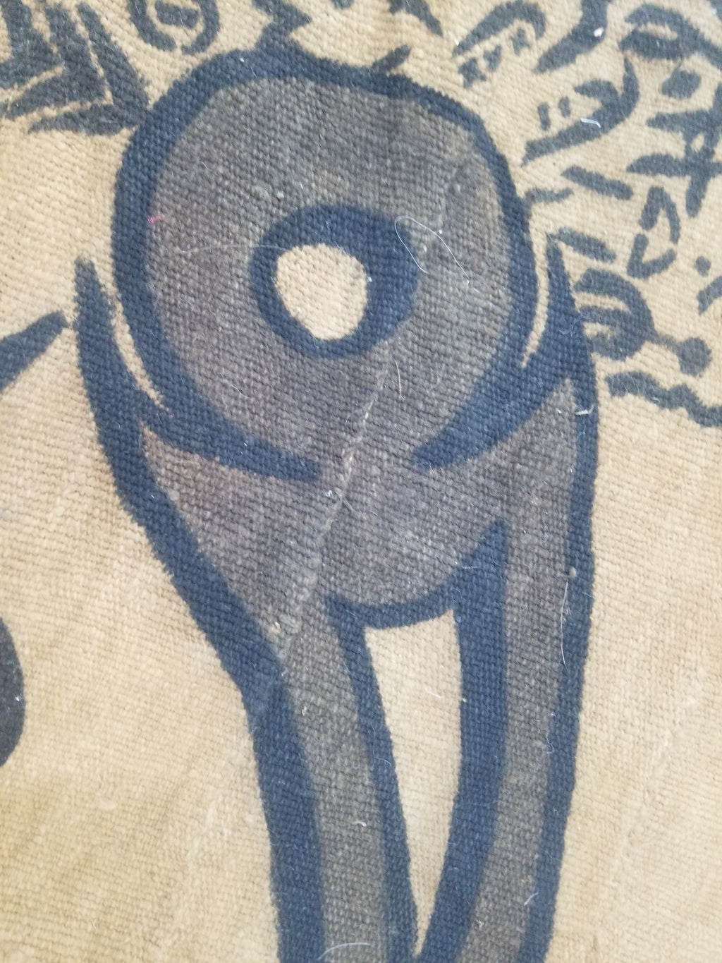 Vintage African Tribal Handpainted Mud Cloth Tapestry 110x78cm