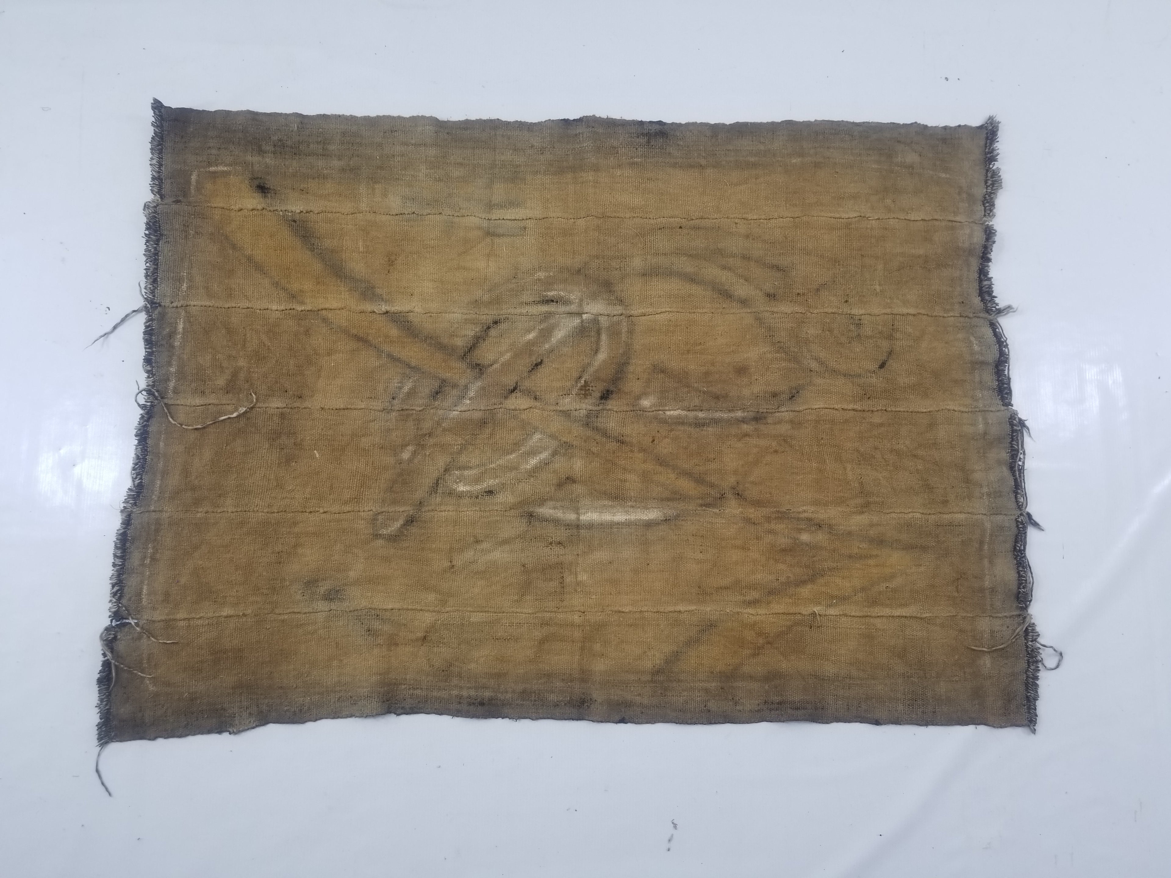 Vintage African Tribal Handpainted Mud Cloth Tapestry 110x78cm