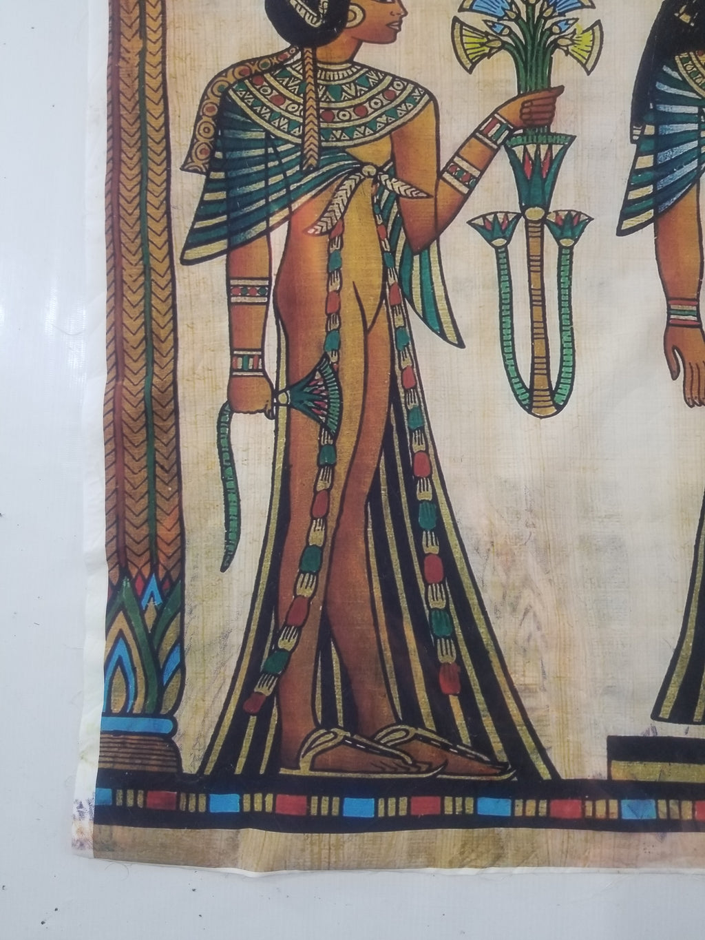 Vintage Egyptian Papyrus Art Print - Pharaohs, Gods & Hieroglyphs 145x96cm