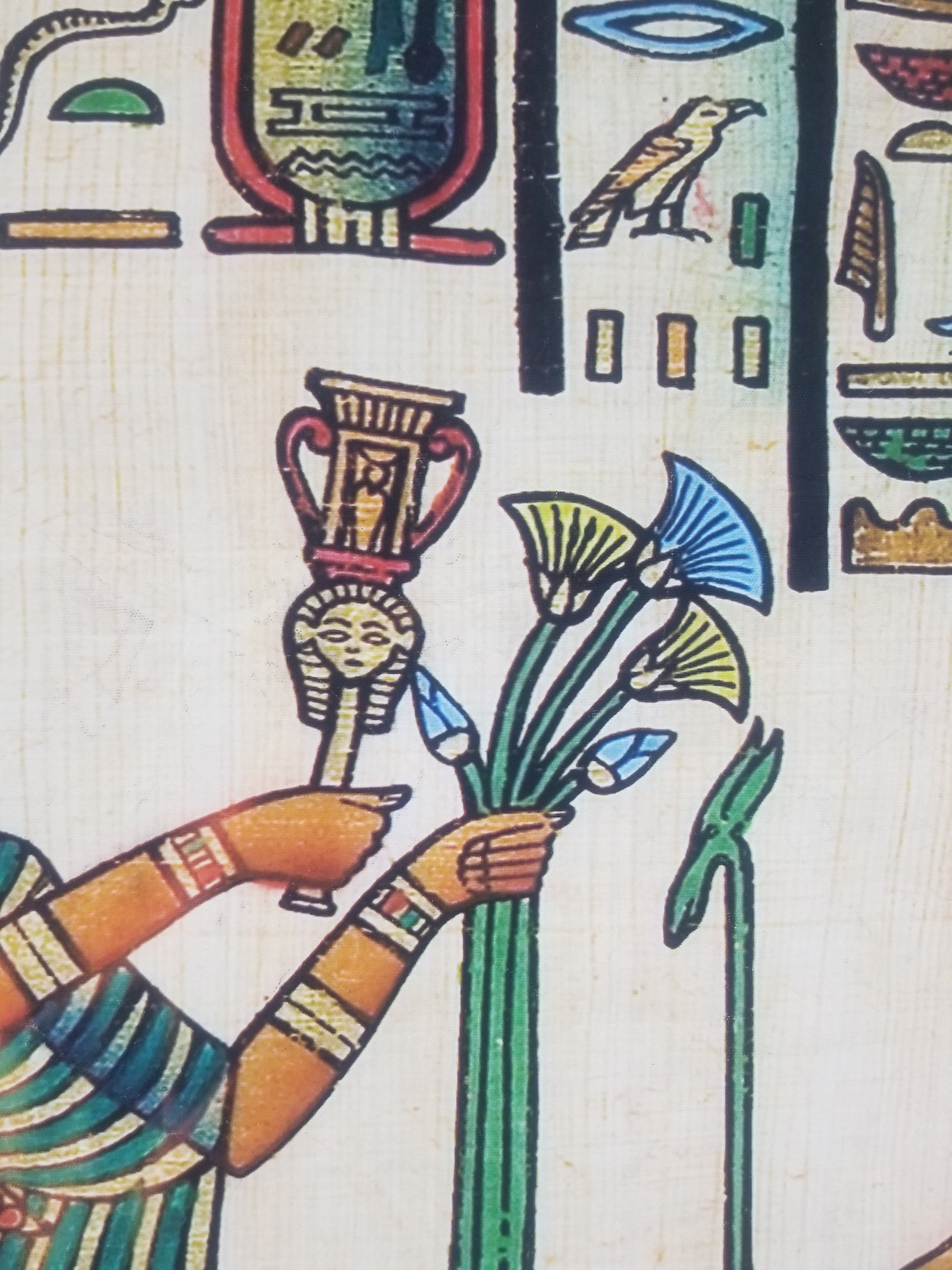 Vintage Egyptian Papyrus Art Print - Pharaohs, Gods & Hieroglyphs 145x96cm