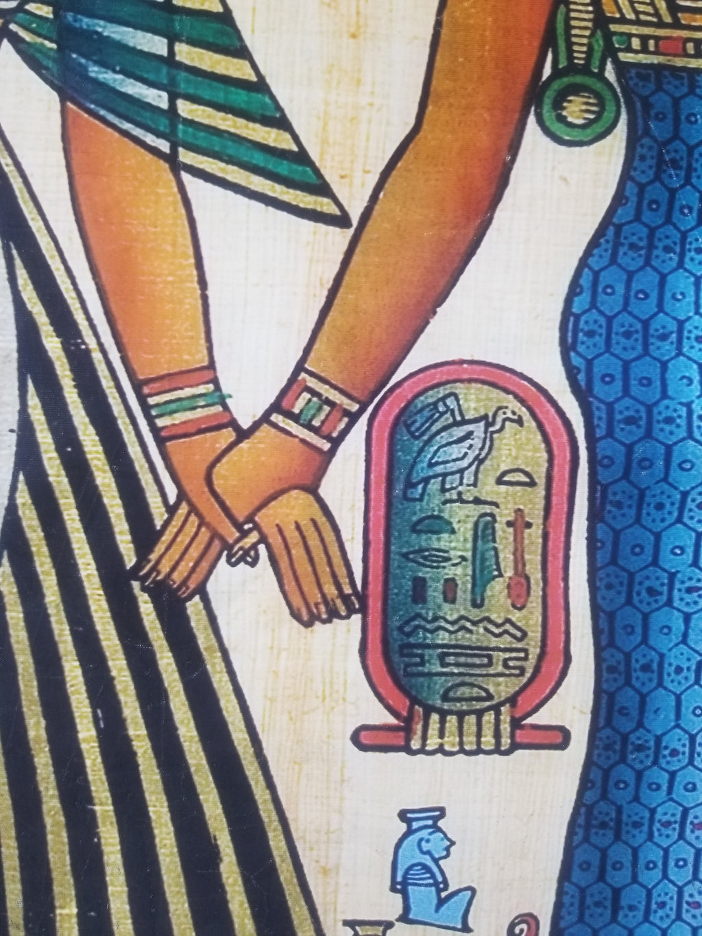 Vintage Egyptian Papyrus Art Print - Pharaohs, Gods & Hieroglyphs 145x96cm