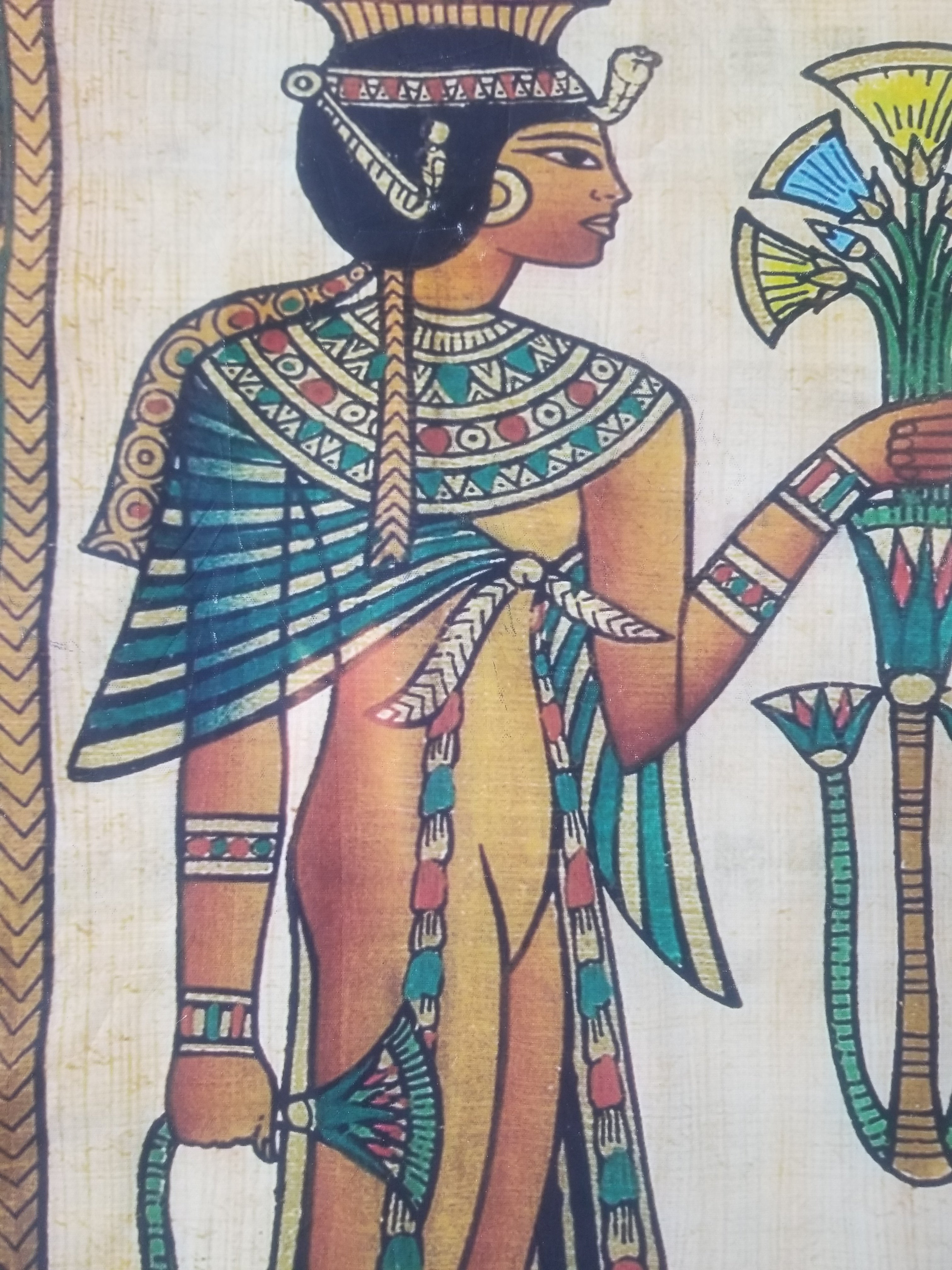 Vintage Egyptian Papyrus Art Print - Pharaohs, Gods & Hieroglyphs 145x96cm