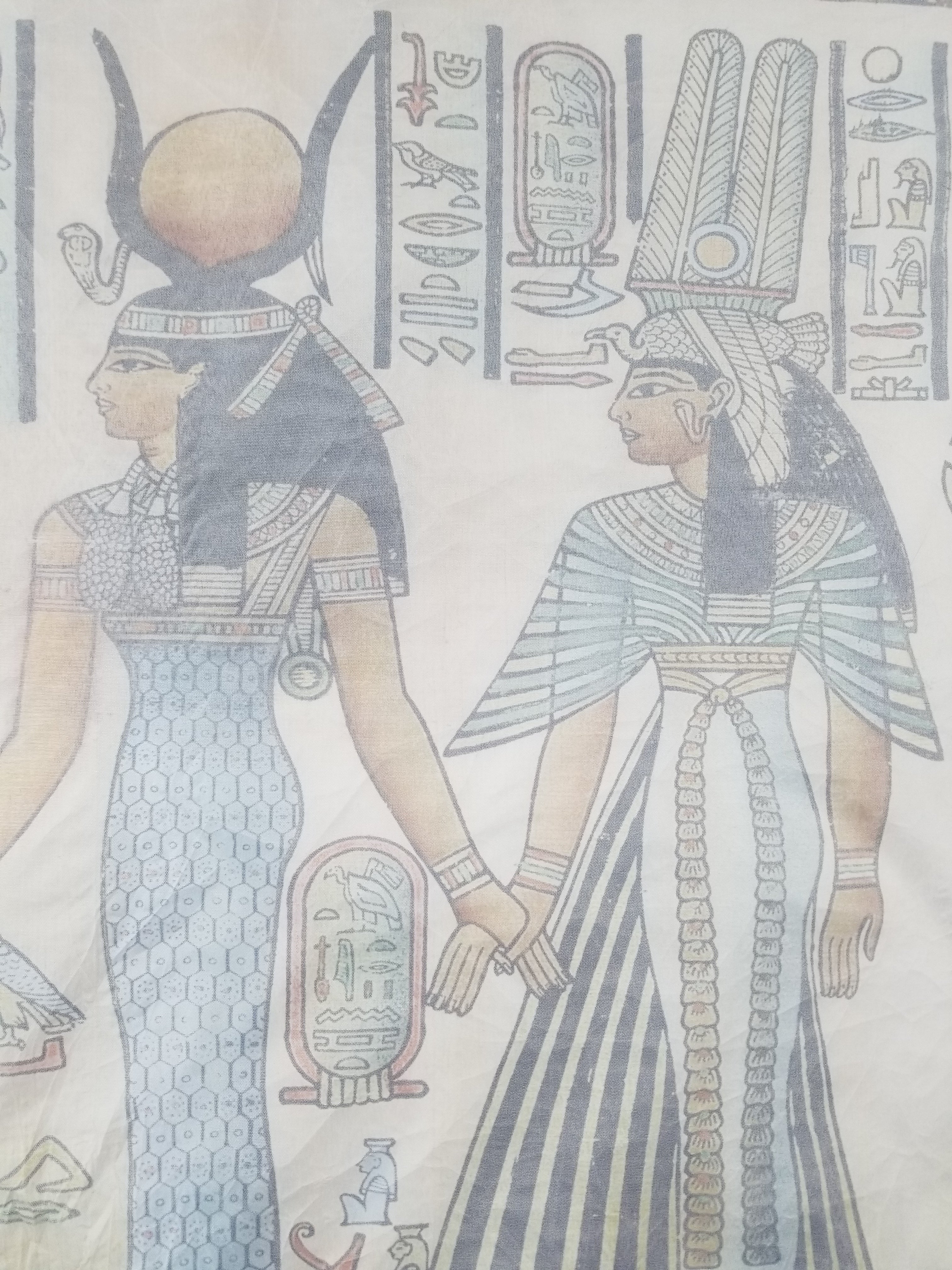 Vintage Egyptian Papyrus Art Print - Pharaohs, Gods & Hieroglyphs 145x96cm
