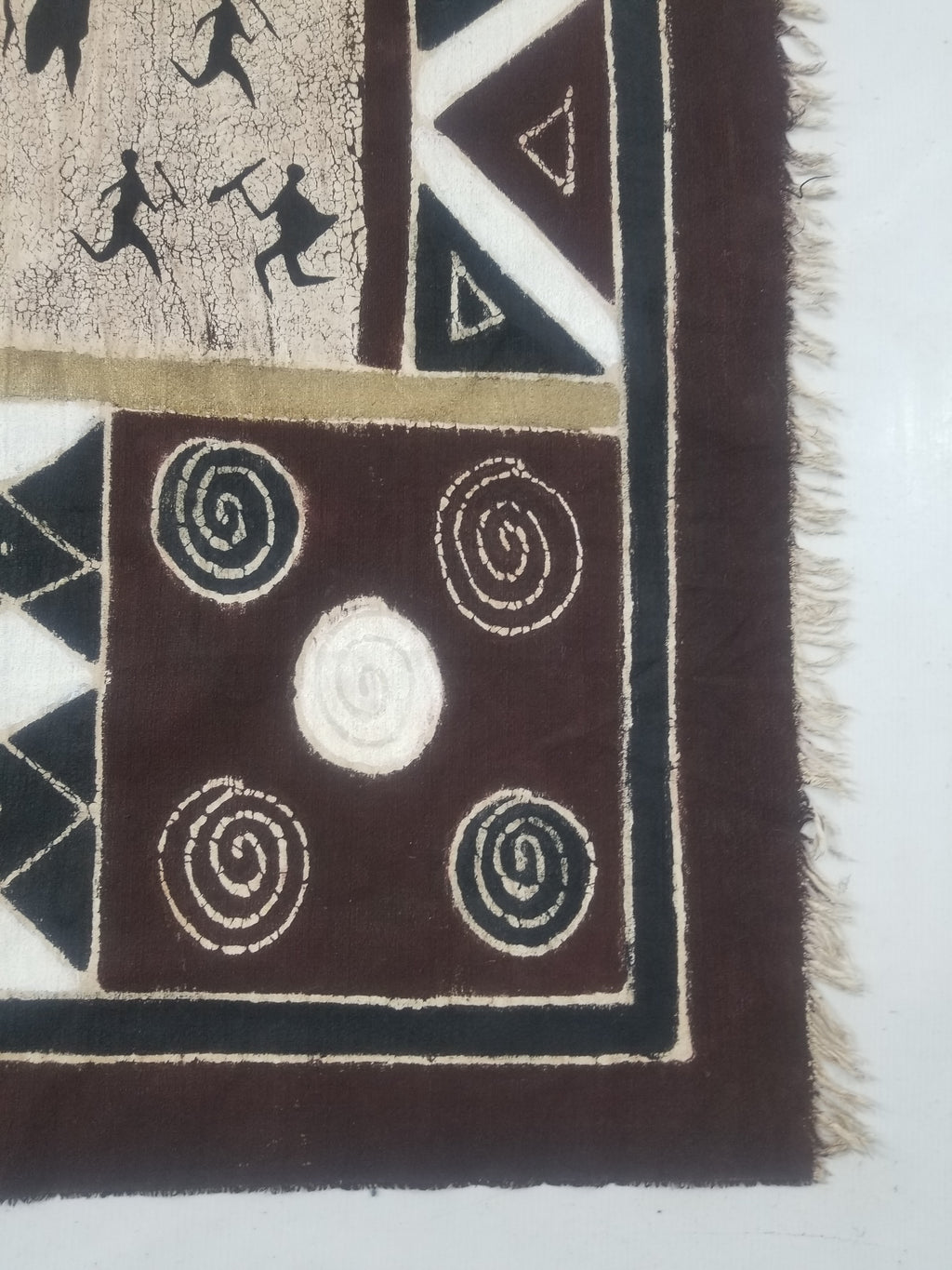 Vintage African Hand Painted Batik Wall Hanging 140x88cm