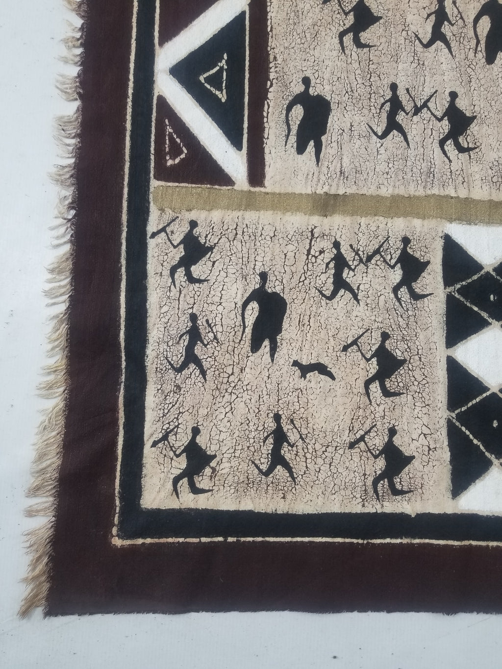 Vintage African Hand Painted Batik Wall Hanging 140x88cm