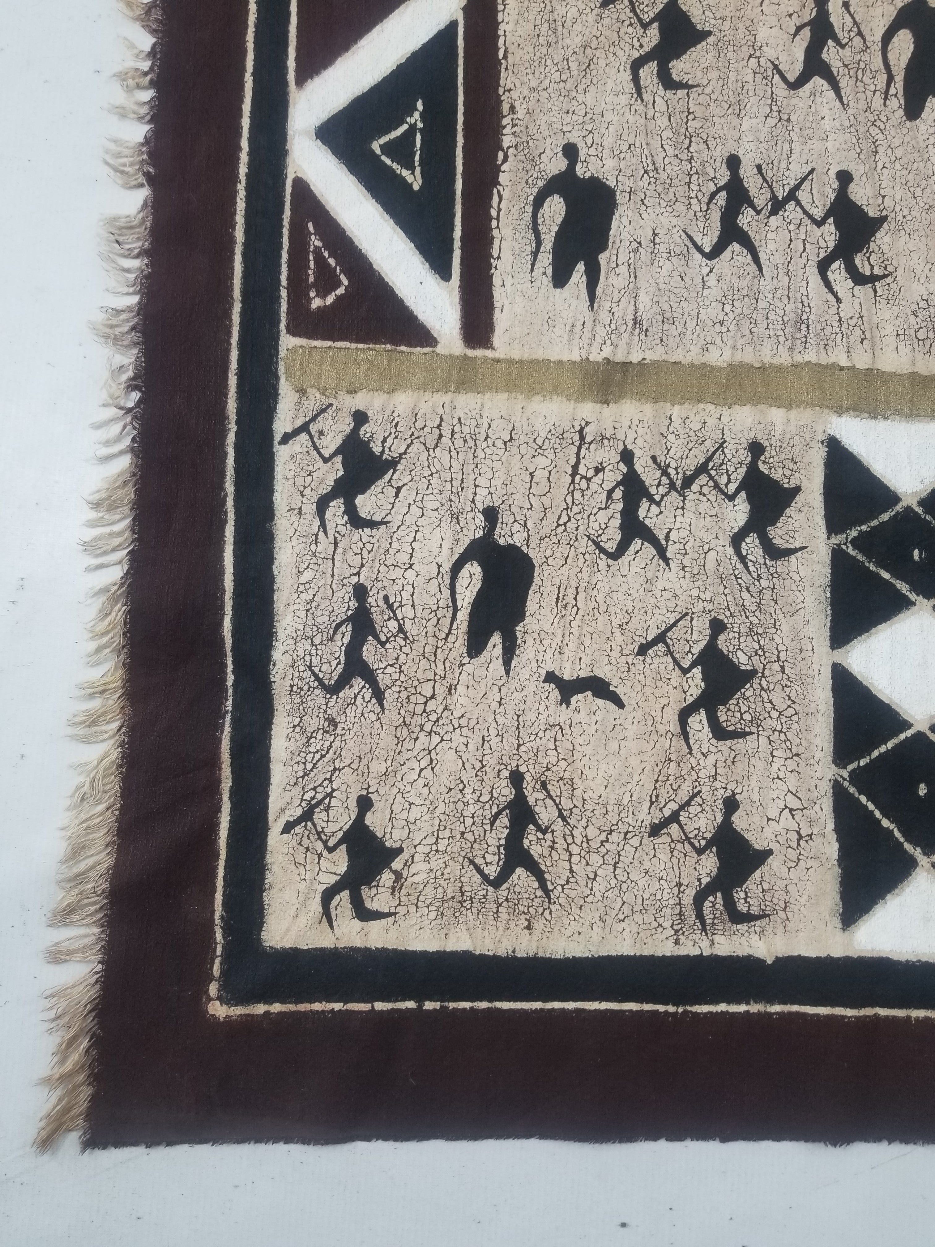 Vintage African Hand Painted Batik Wall Hanging 140x88cm