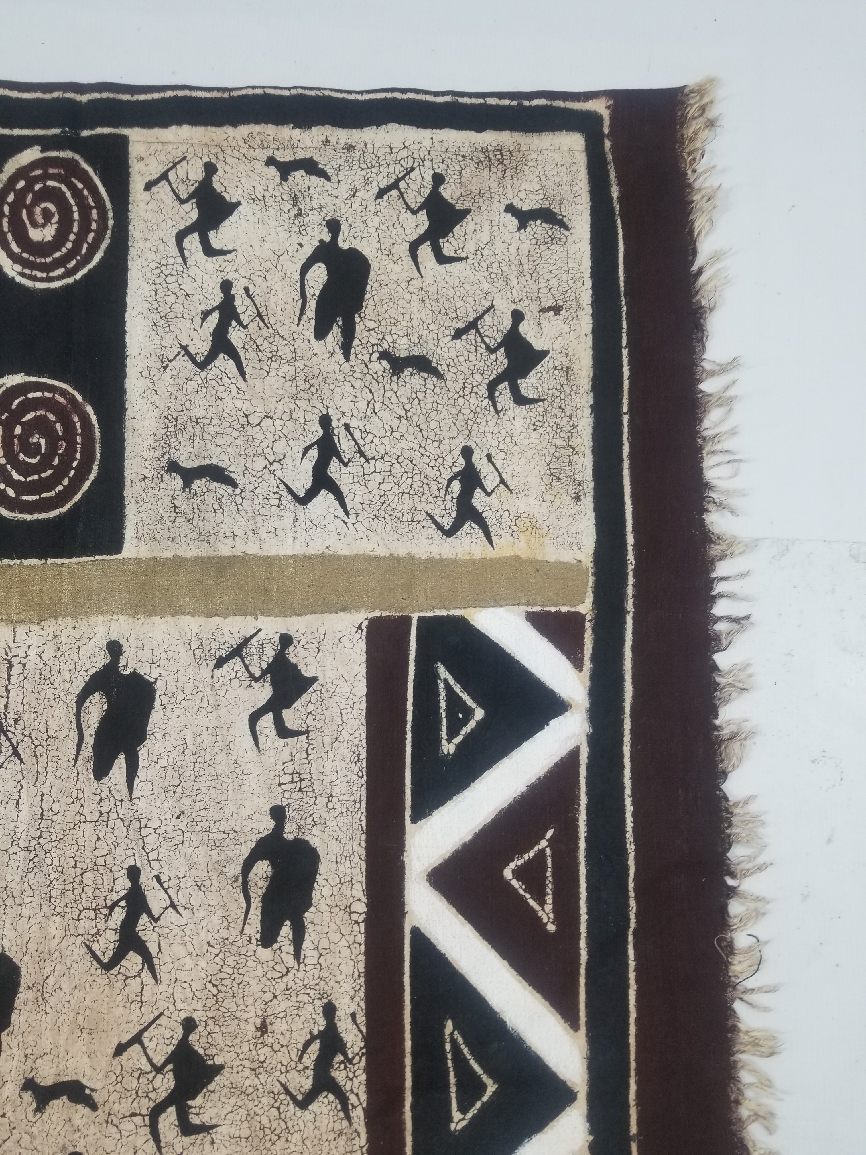 Vintage African Hand Painted Batik Wall Hanging 140x88cm