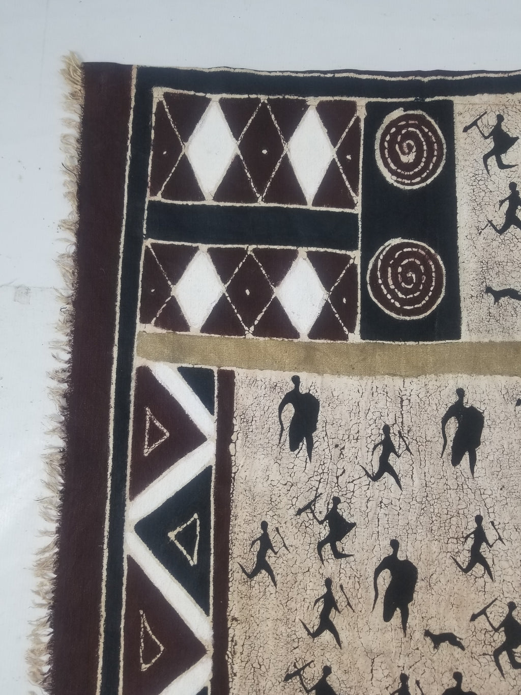 Vintage African Hand Painted Batik Wall Hanging 140x88cm
