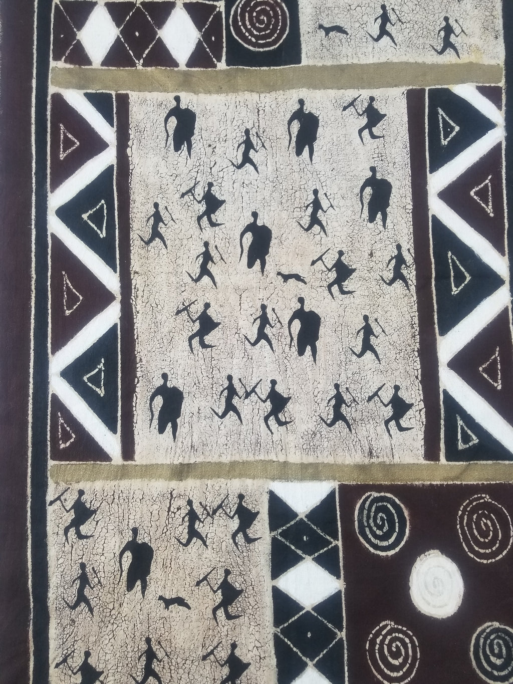 Vintage African Hand Painted Batik Wall Hanging 140x88cm