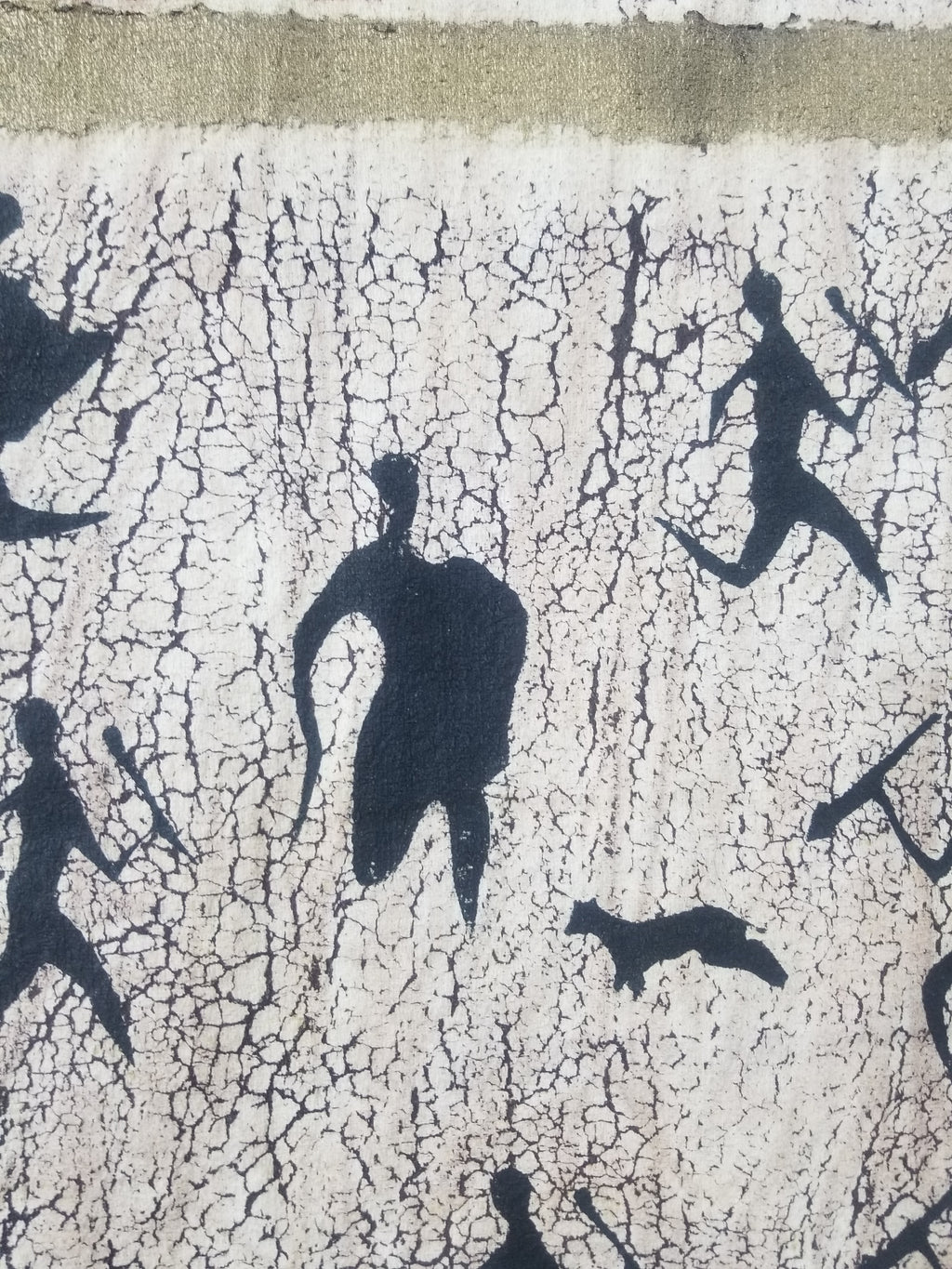 Vintage African Hand Painted Batik Wall Hanging 140x88cm