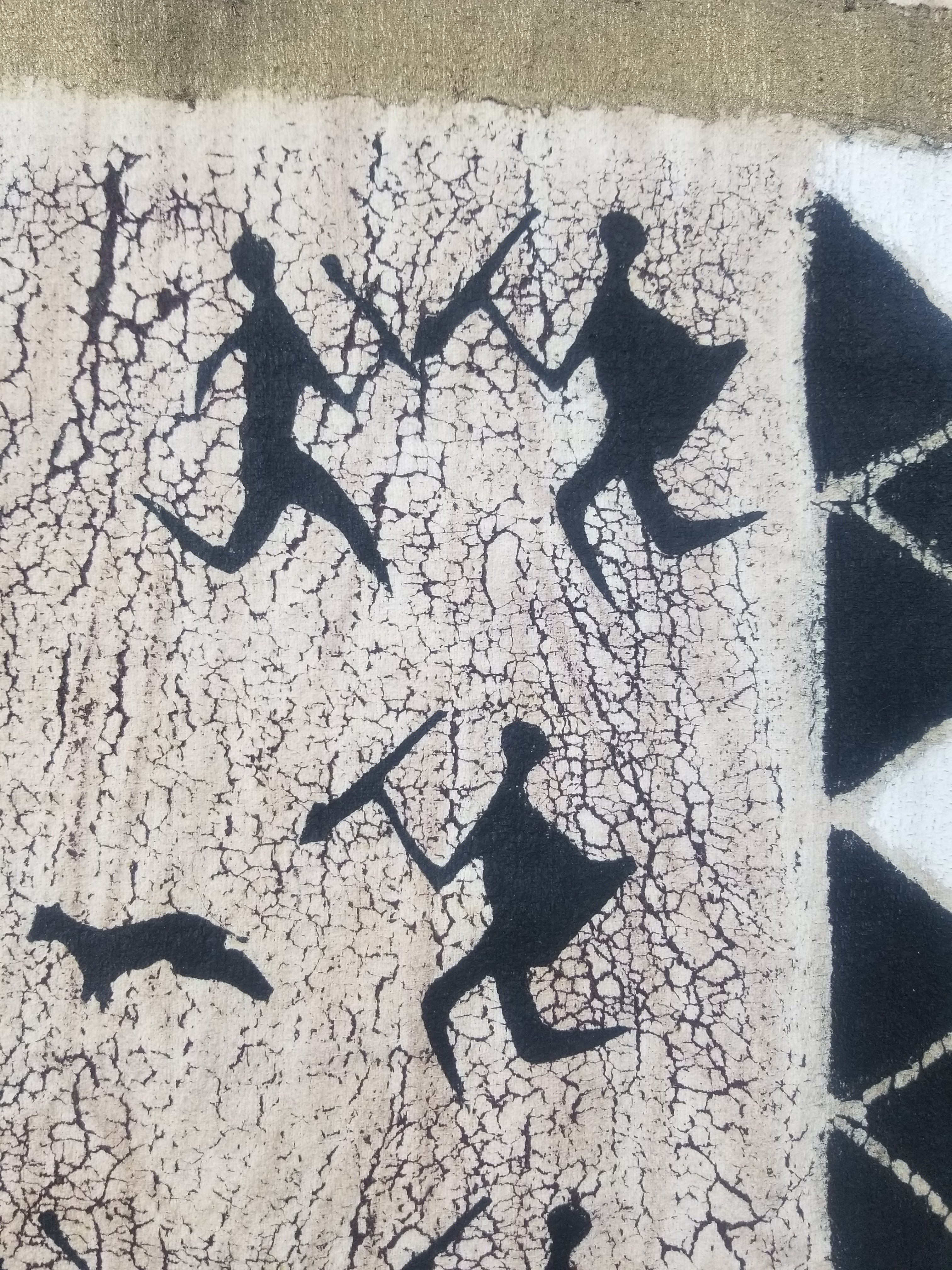 Vintage African Hand Painted Batik Wall Hanging 140x88cm