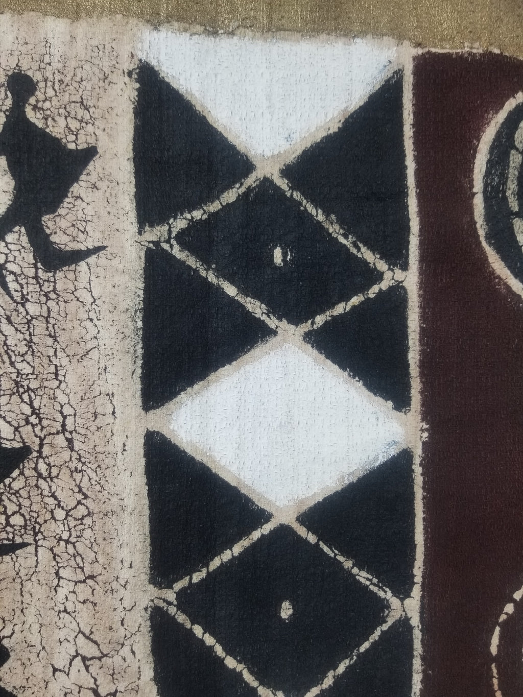 Vintage African Hand Painted Batik Wall Hanging 140x88cm