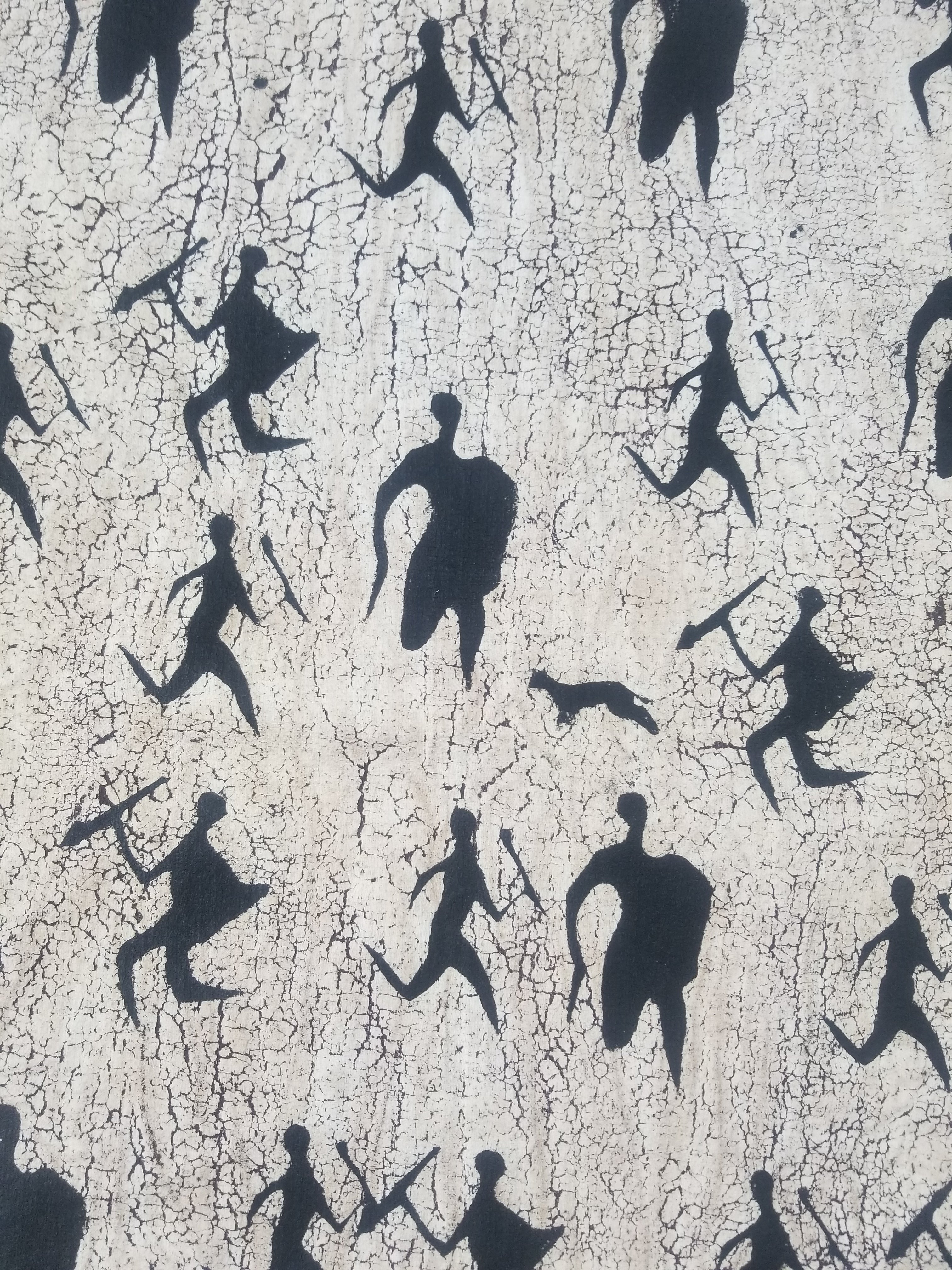 Vintage African Hand Painted Batik Wall Hanging 140x88cm