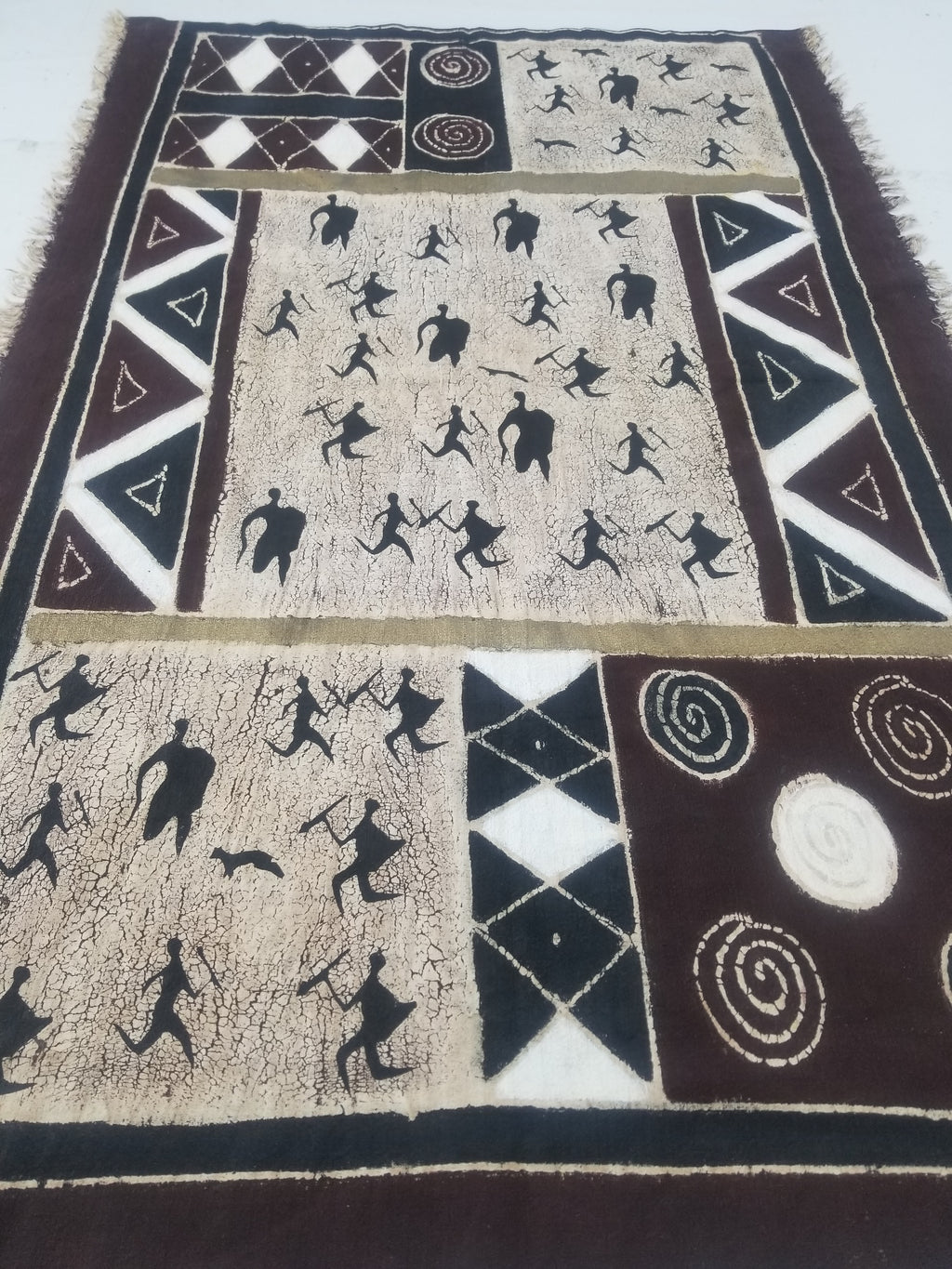 Vintage African Hand Painted Batik Wall Hanging 140x88cm