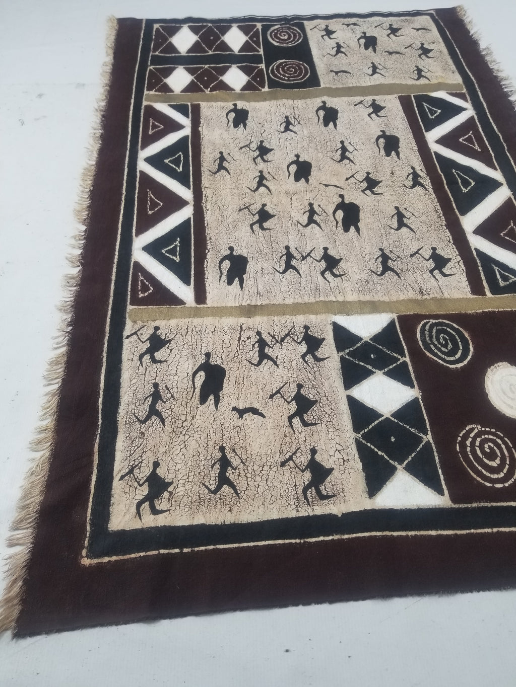 Vintage African Hand Painted Batik Wall Hanging 140x88cm