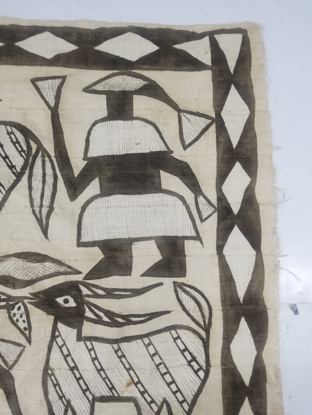 Vintage African Korhogo Mudcloth Tribal Art Wall Hanging 180x117cm