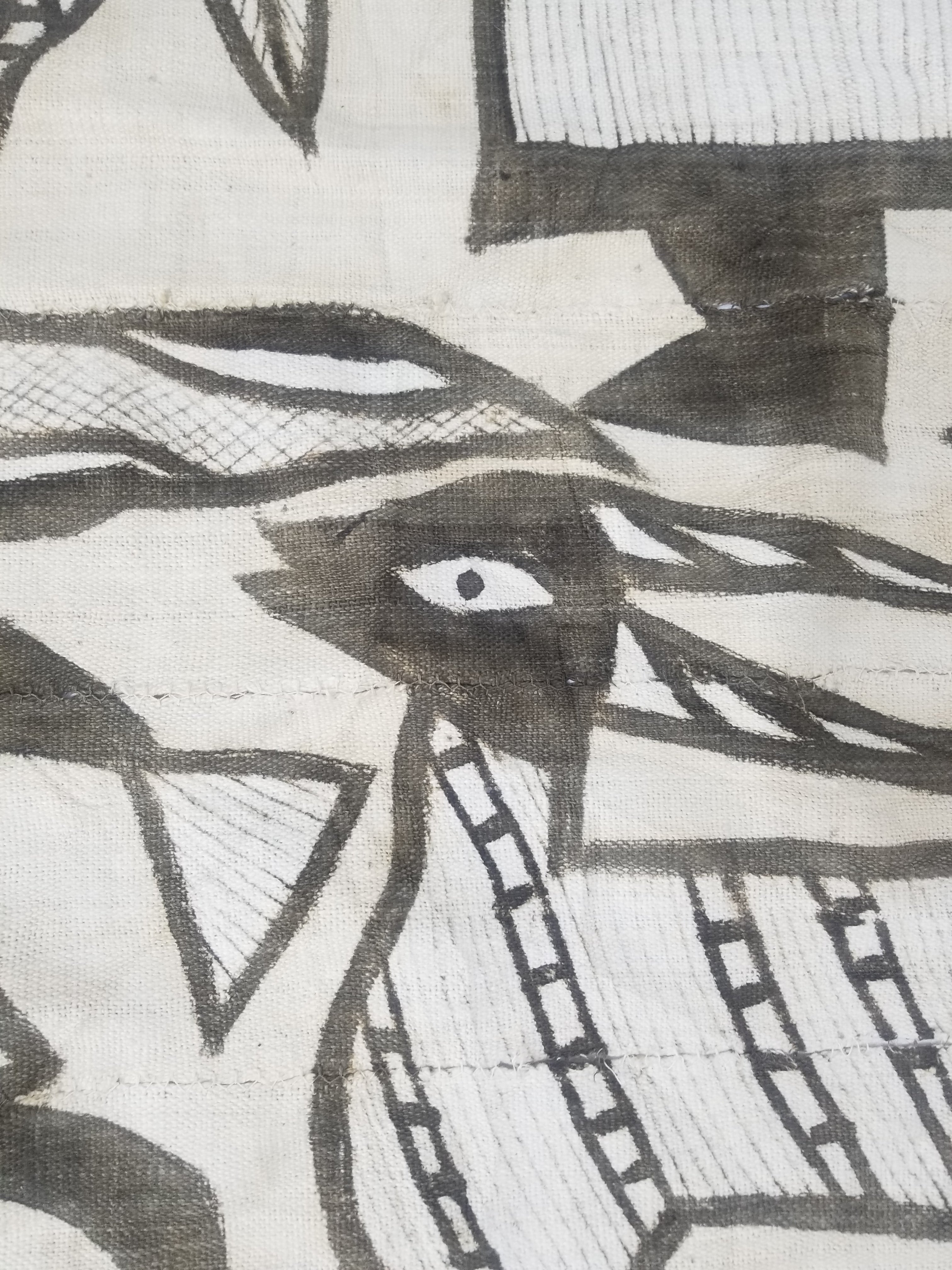 Vintage African Korhogo Mudcloth Tribal Art Wall Hanging 180x117cm