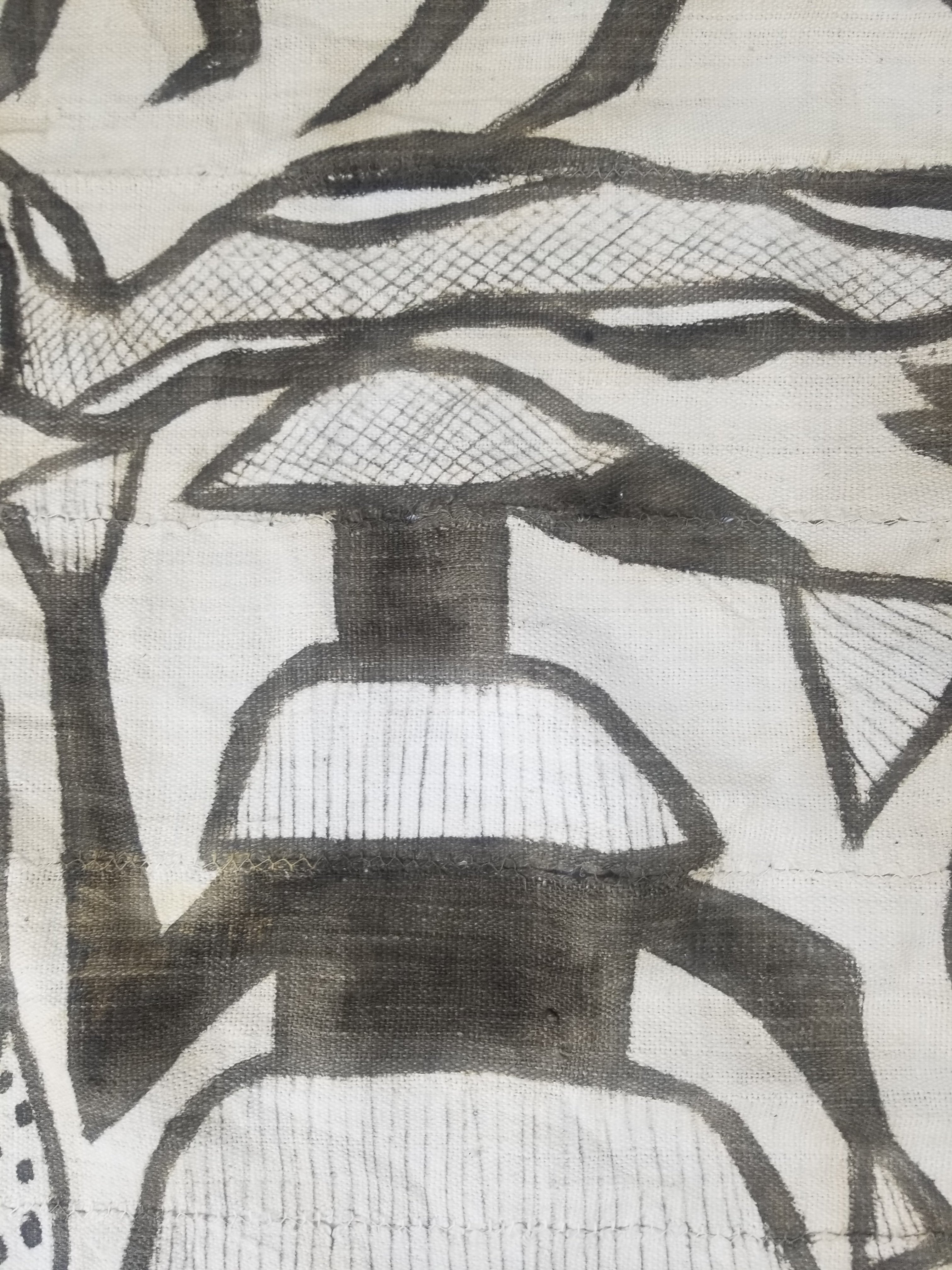 Vintage African Korhogo Mudcloth Tribal Art Wall Hanging 180x117cm