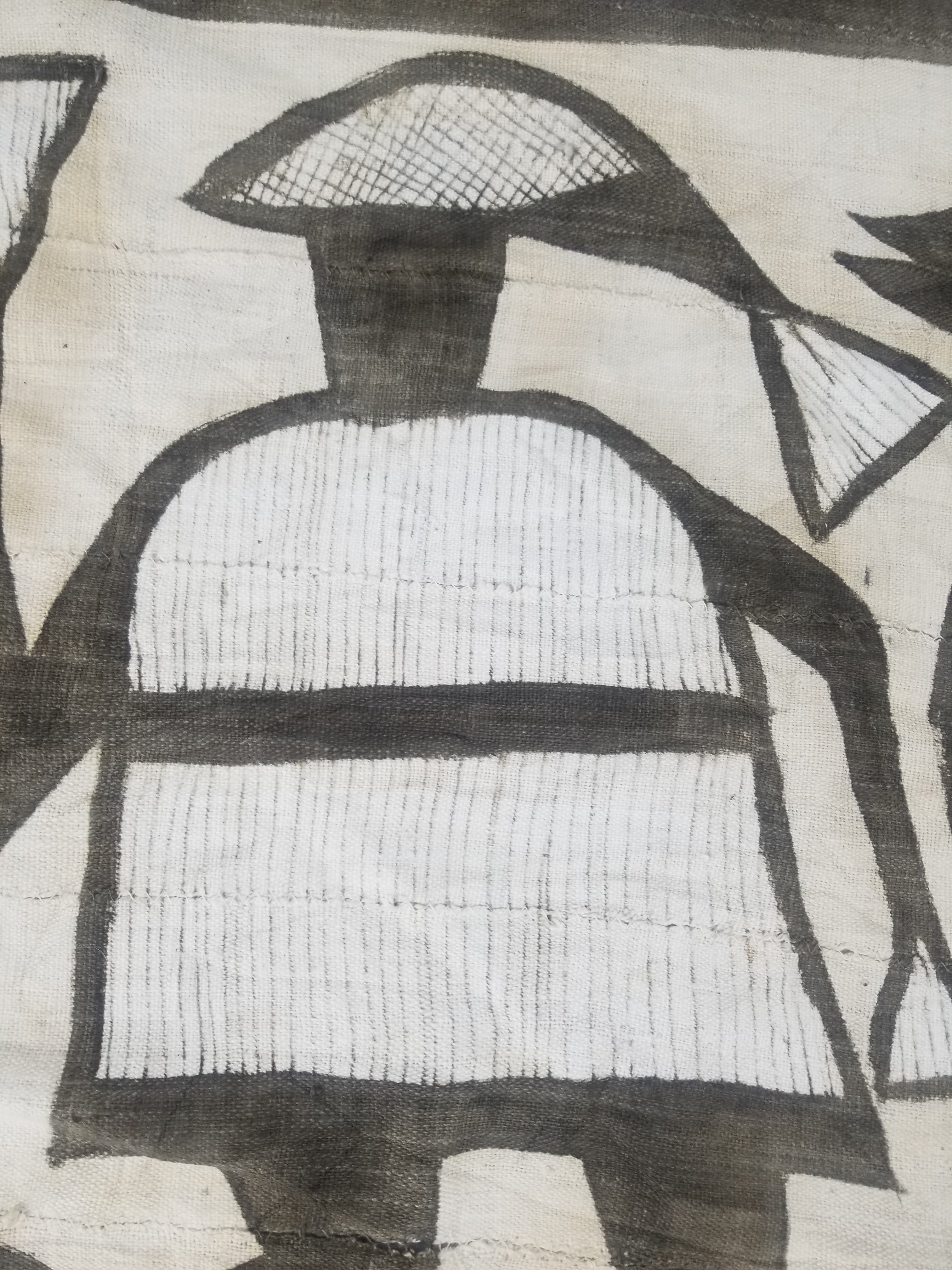 Vintage African Korhogo Mudcloth Tribal Art Wall Hanging 180x117cm