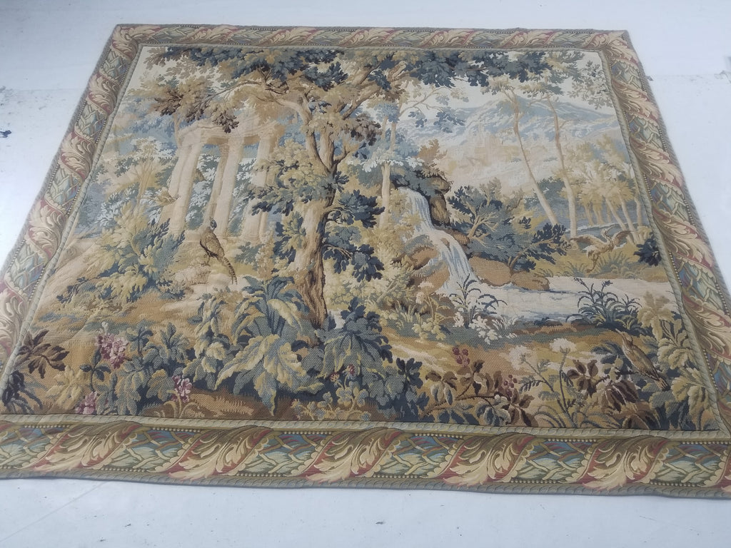 Antique French Verdure Wall Hanging Tapestry 178x156cm