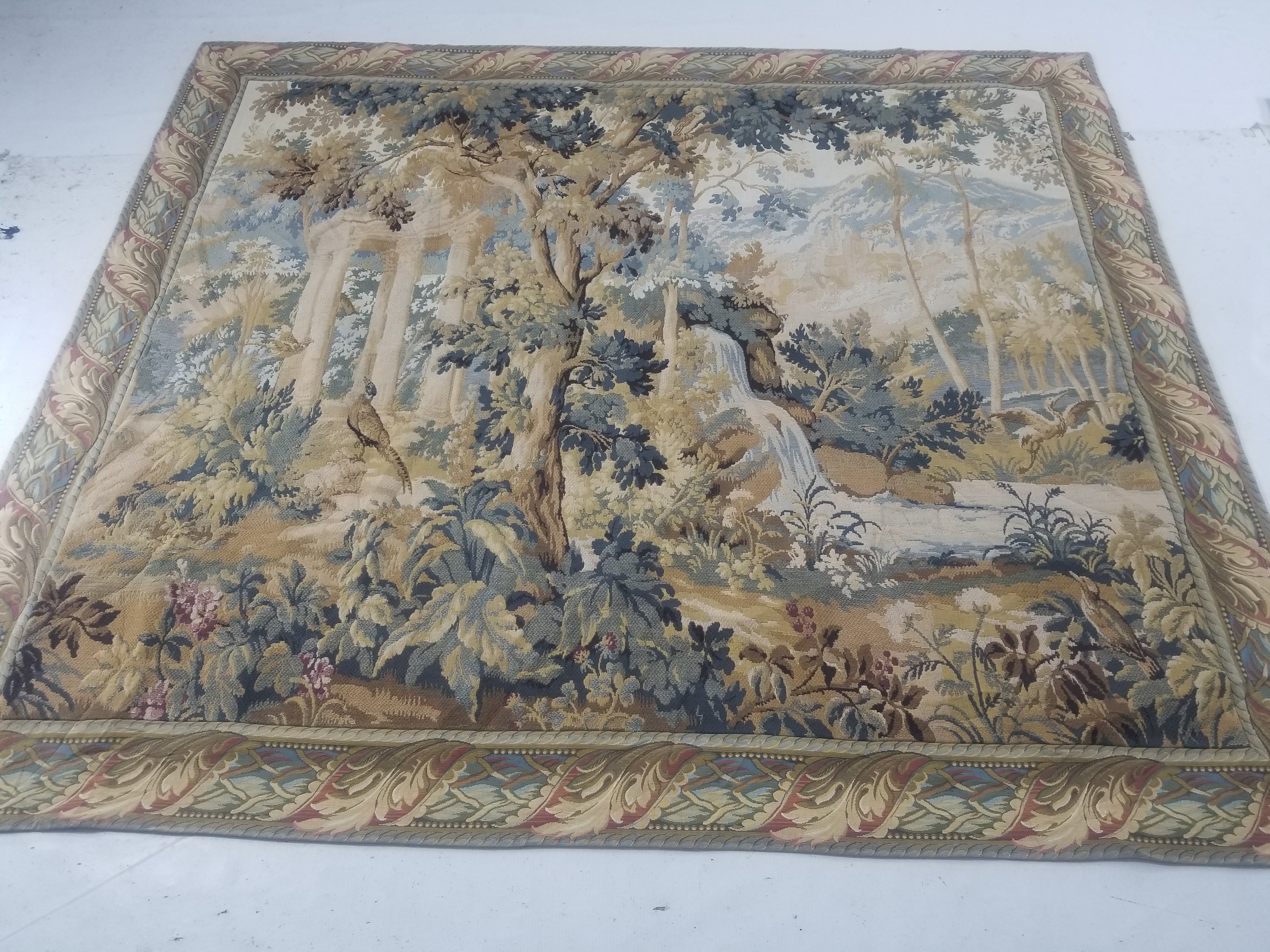 Antique French Verdure Wall Hanging Tapestry 178x156cm