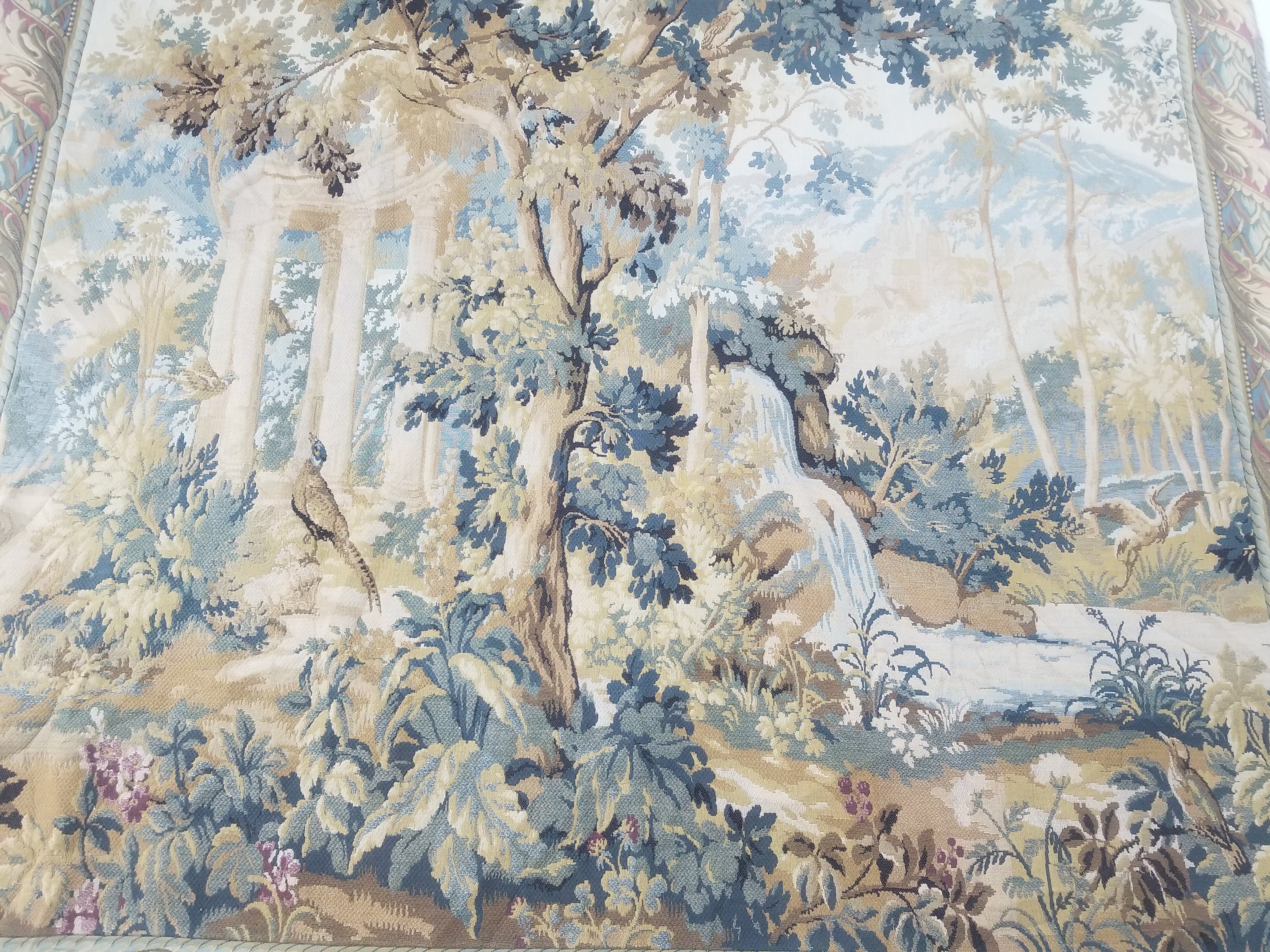 Antique French Verdure Wall Hanging Tapestry 178x156cm
