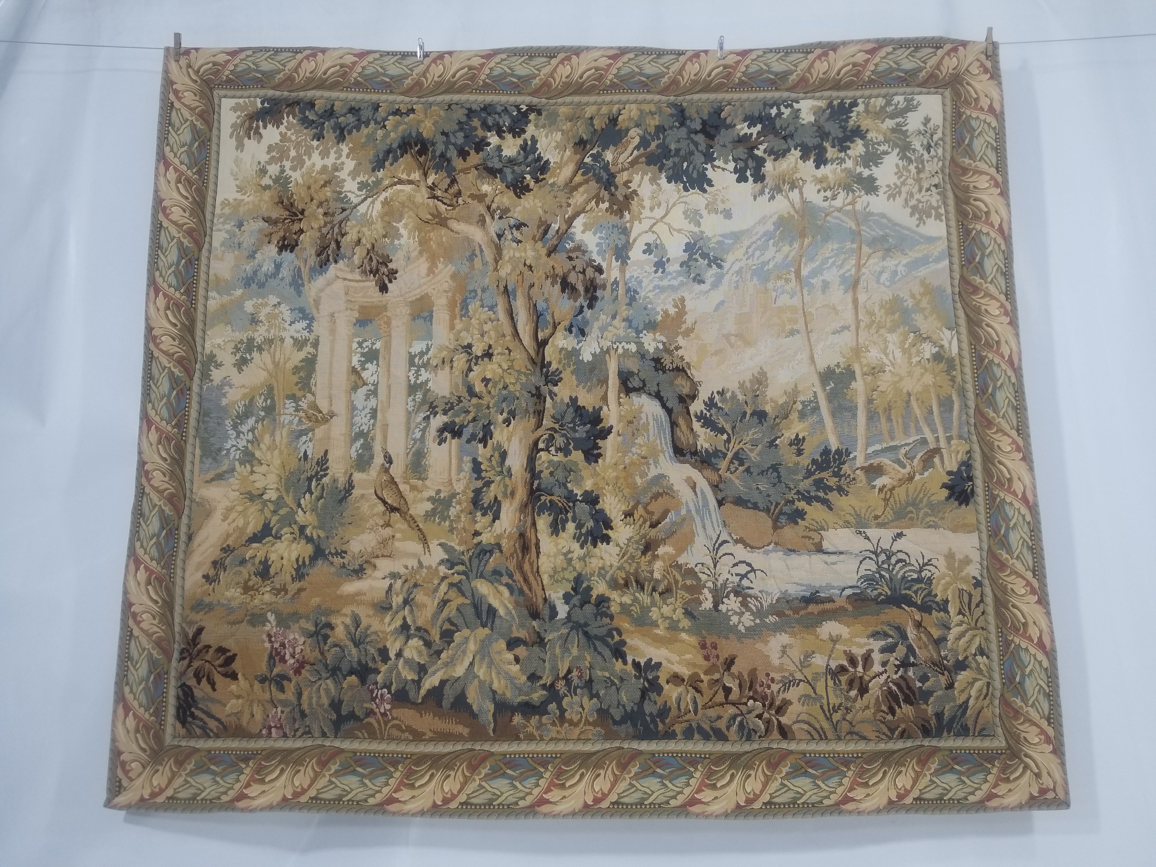 Antique French Verdure Wall Hanging Tapestry 178x156cm